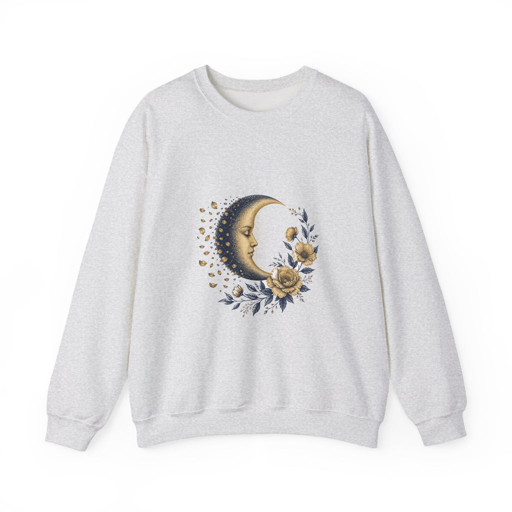 Matching Couple Sweatshirt - Waxing & Waning Moon Matching Couple Premium Fleece Sweatshirt Vintage Art His Hers Honeymoon Gift - Design B
