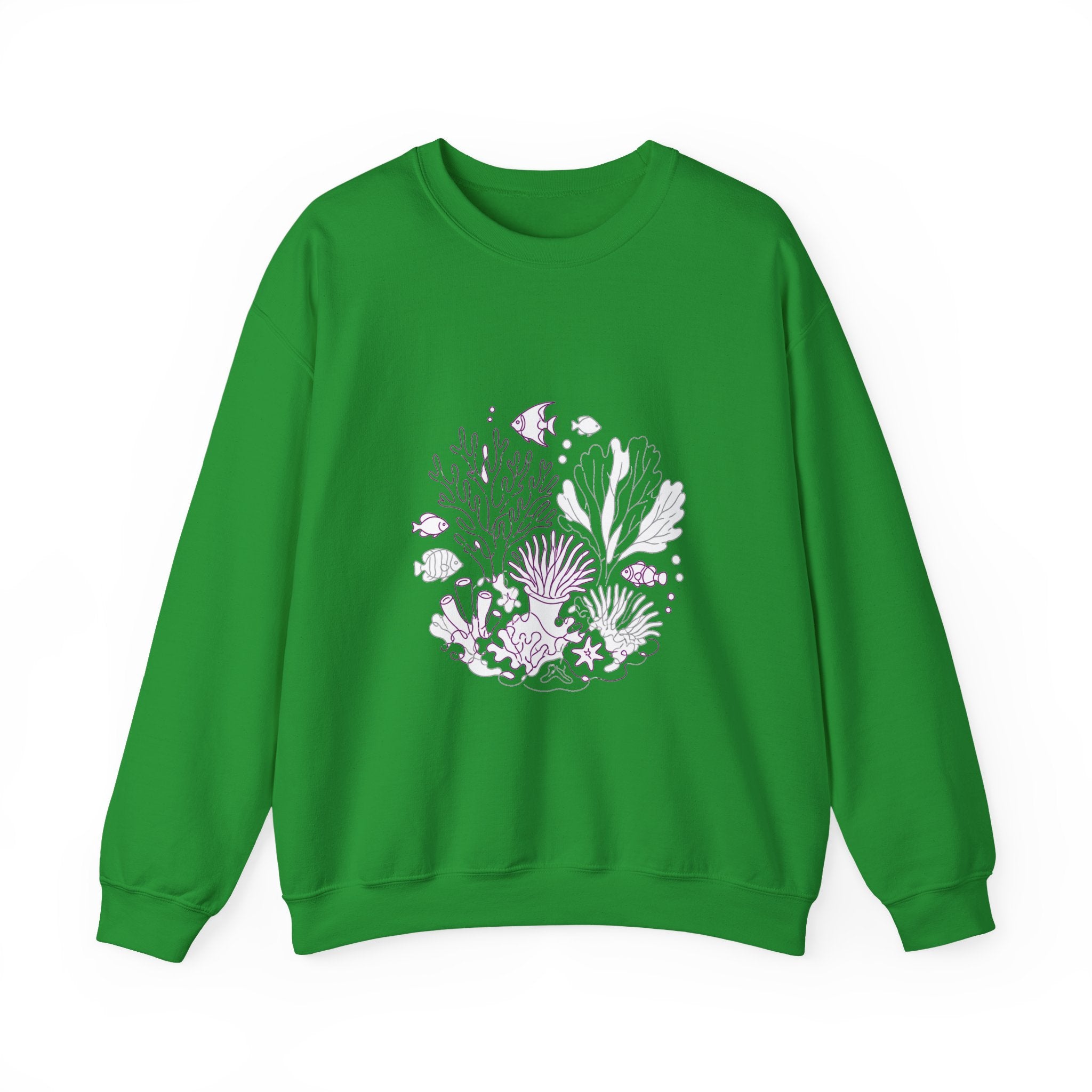 Matching Couple Sweatshirt - Coral Reef & Deep Sea Matching Couple Premium Fleece Sweatshirt Minimalist Art His Hers Christmas Gift - Design A