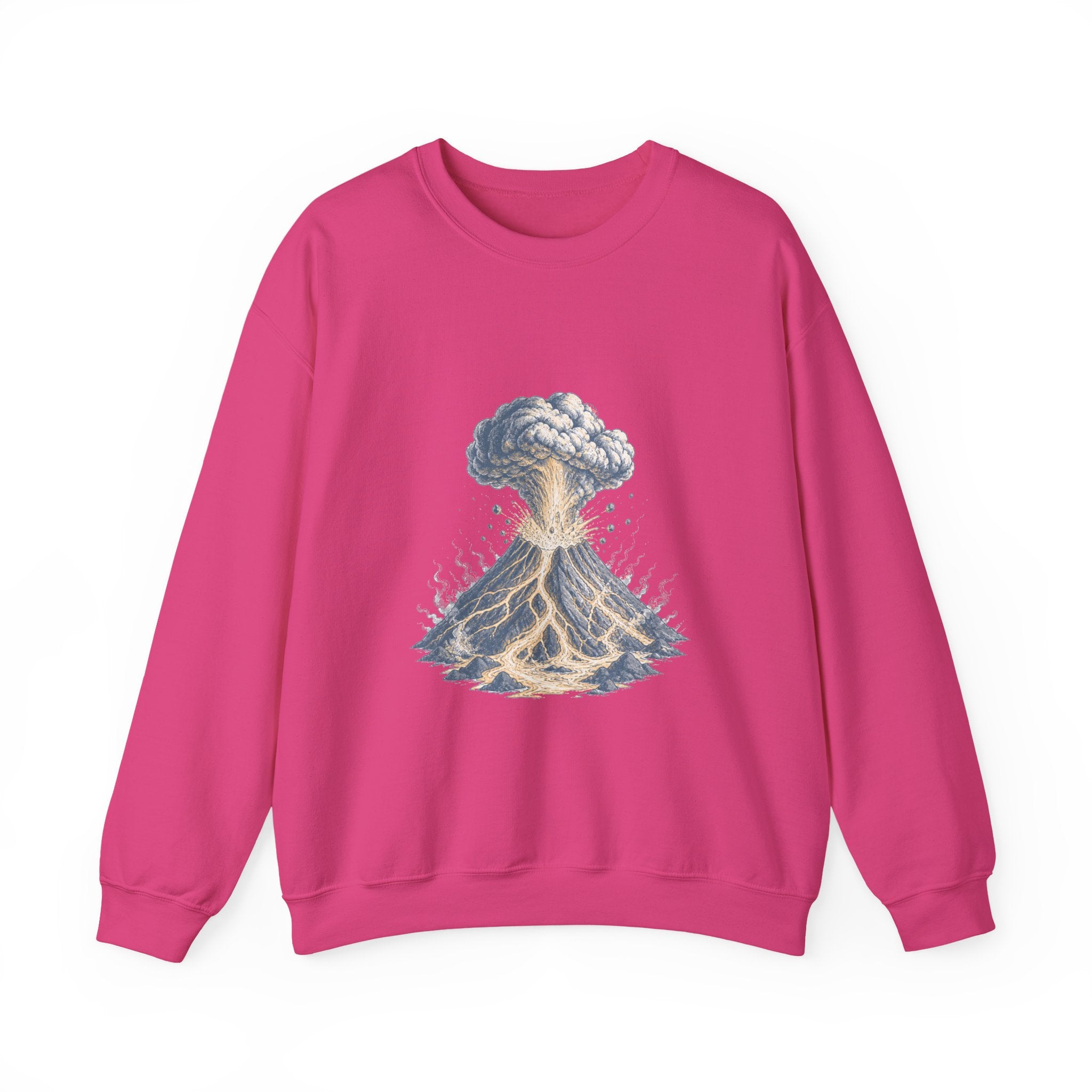 Matching Couple Sweatshirt - Volcano & Glacier Matching Couple Comfort Colors Crew Hand-Drawn Art His Hers Anniversary Gift - Design A