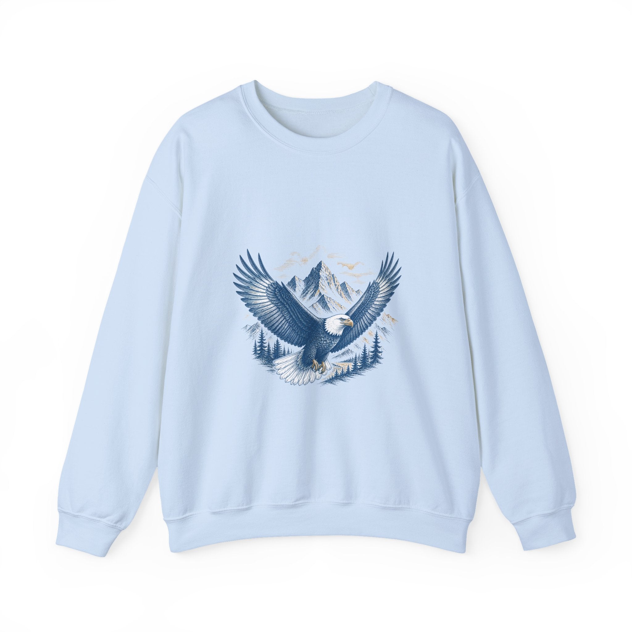 Matching Couple Sweatshirt - Eagle & Whale Matching Couple Comfort Colors Crew Hand-Drawn Art His Hers Anniversary Gift - Design A