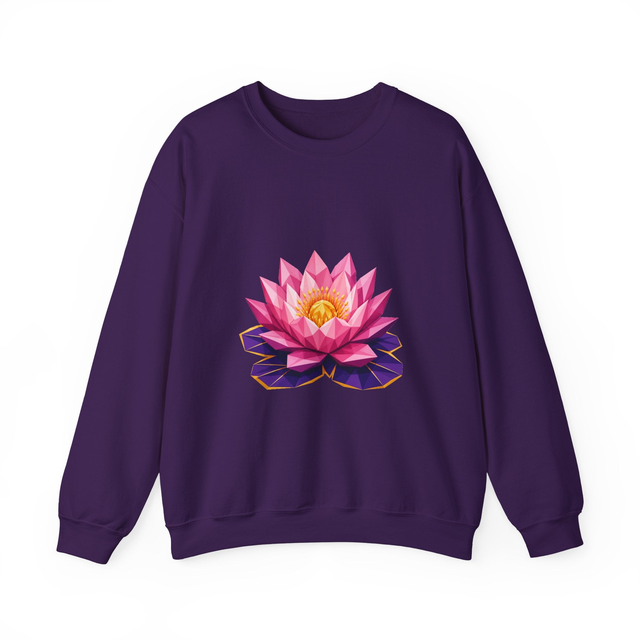 Matching Couple Sweatshirt - Open & Closed Lotus Matching Couple Comfort Colors Crew Geometric Art His Hers Love Gift - Design A