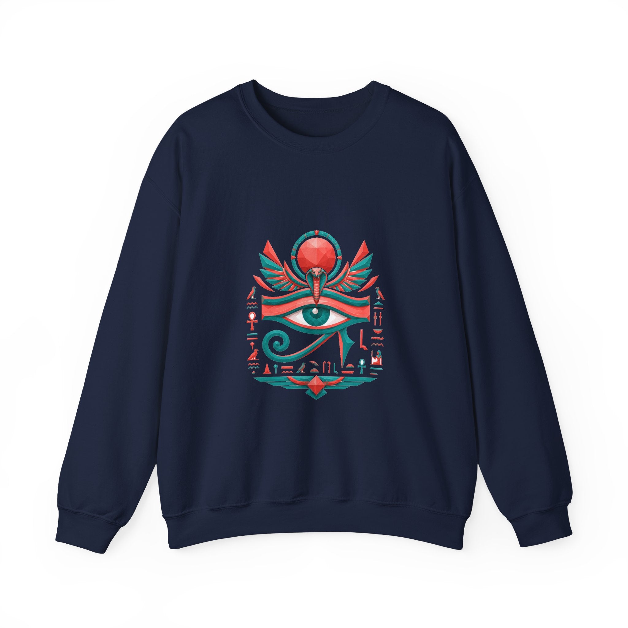 Matching Couple Sweatshirt - Eye of Ra & Horus Matching Couple Comfort Colors Crew Geometric Art His Hers Love Gift - Design A