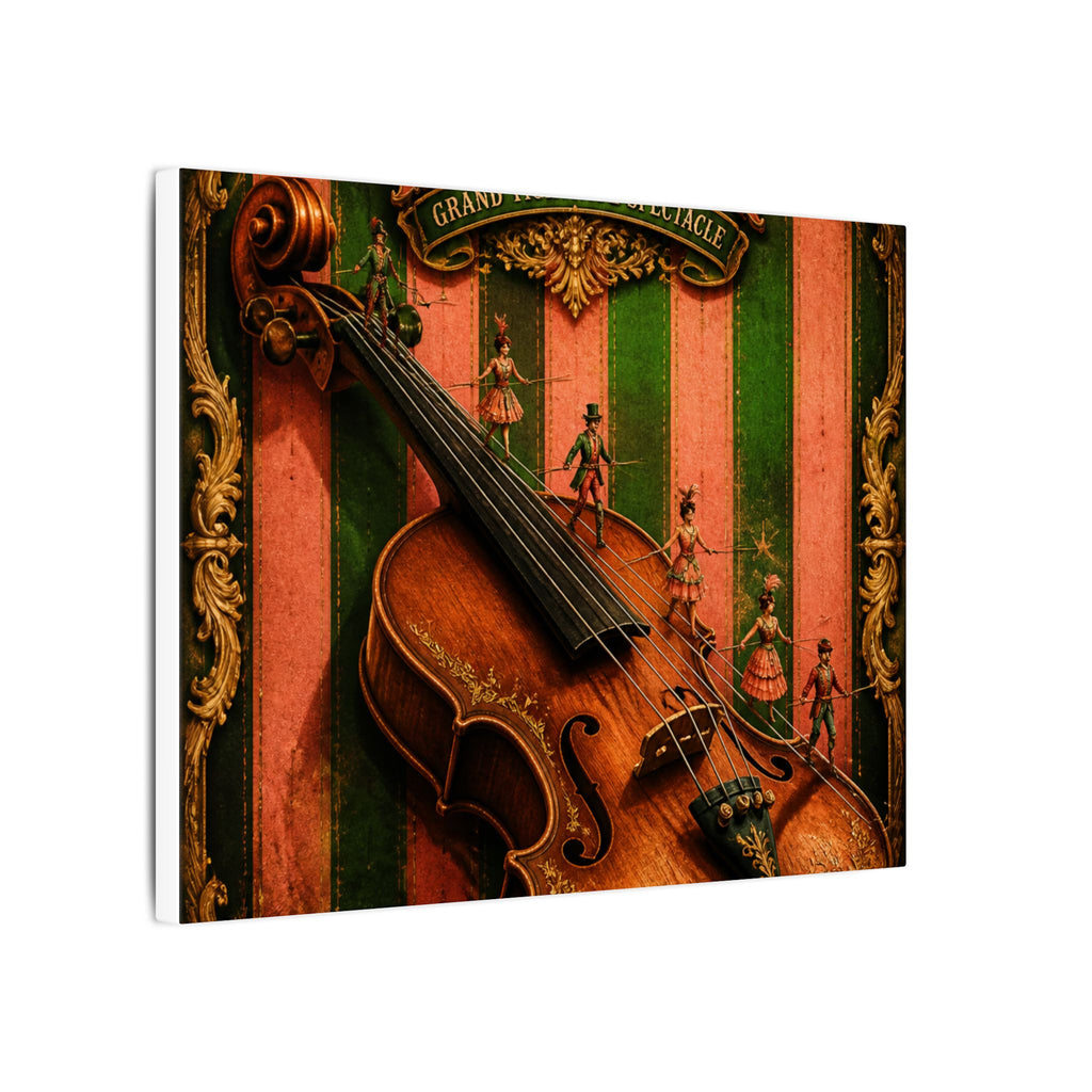 Violin Tightrope Bridge Wall Art Canvas 24×36 Baroque Studio Decor Maximalist Print