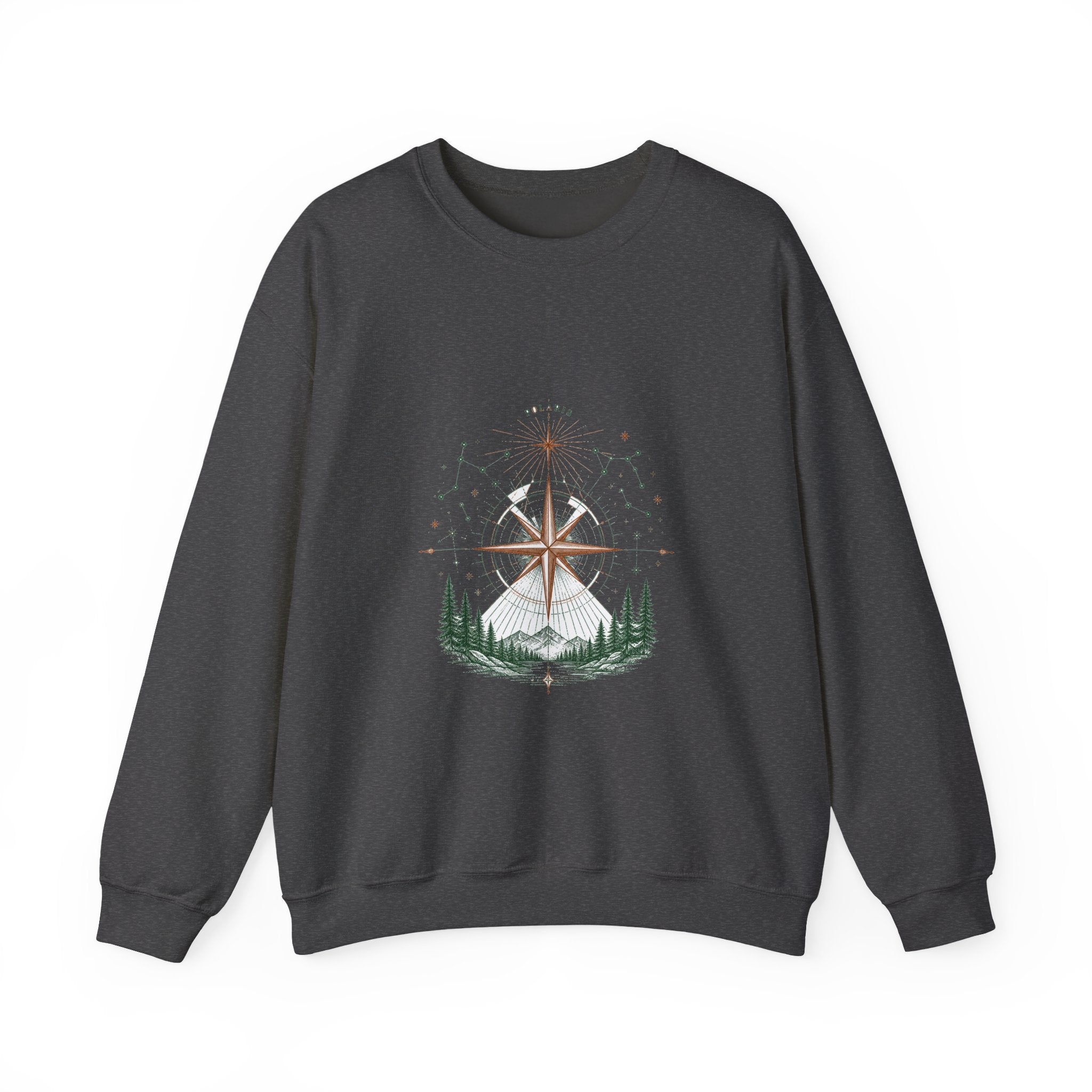 Matching Couple Sweatshirt - Shooting Star & North Star Matching Couple Comfort Colors Crew Hand-Drawn Art His Hers Anniversary Gift - Design B