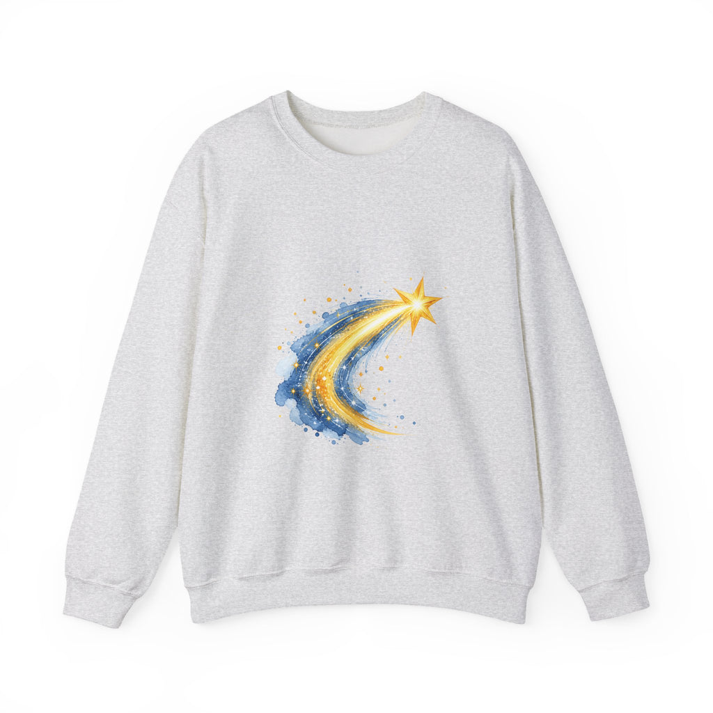 Matching Couple Sweatshirt - Shooting Star & North Star Matching Couple Comfort Colors Crew Watercolor Art His Hers Birthday Gift - Design A