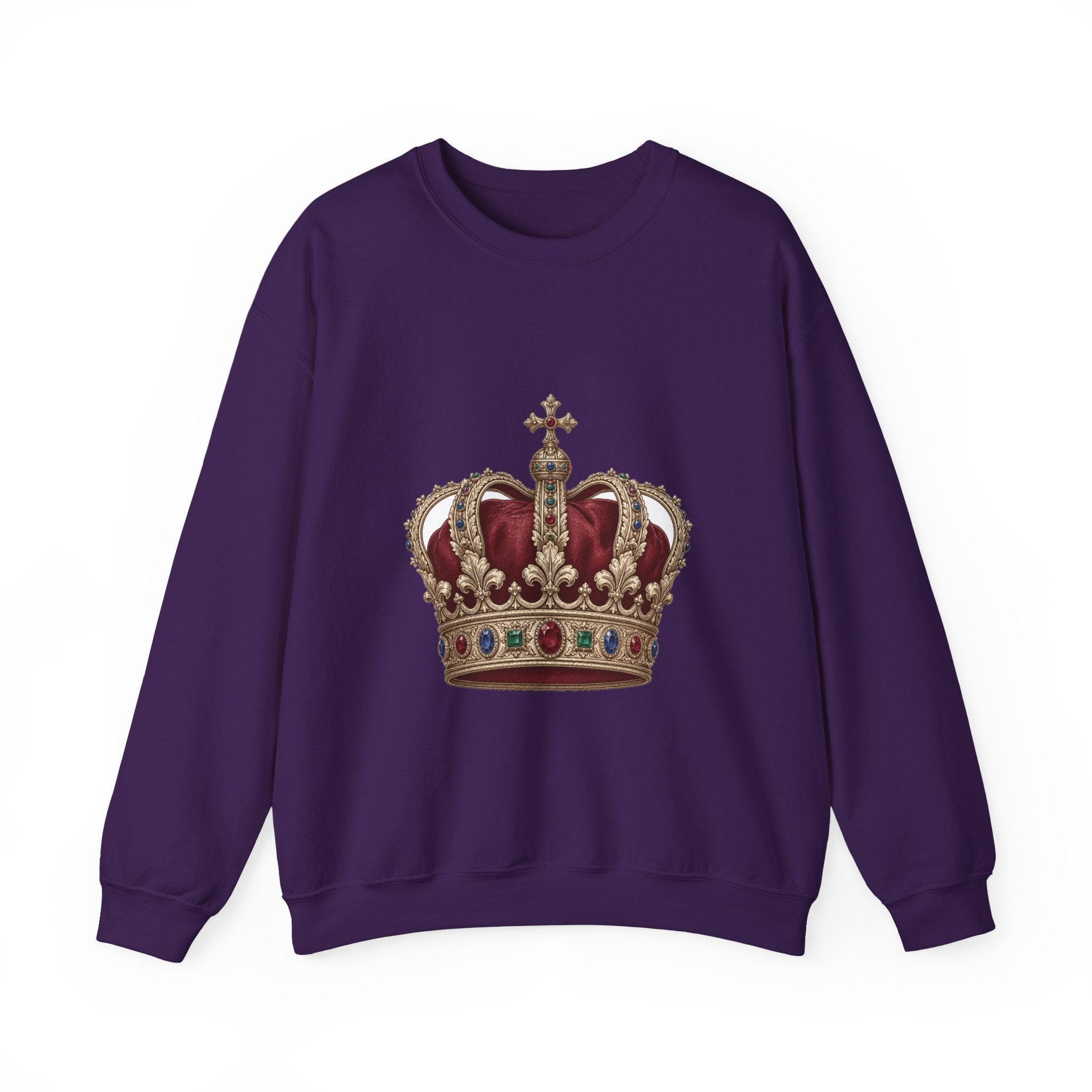 Matching Couple Sweatshirt - Crown & Shield Matching Couple Crewneck Sweatshirt Vintage Art His Hers Wedding Gift - Design A