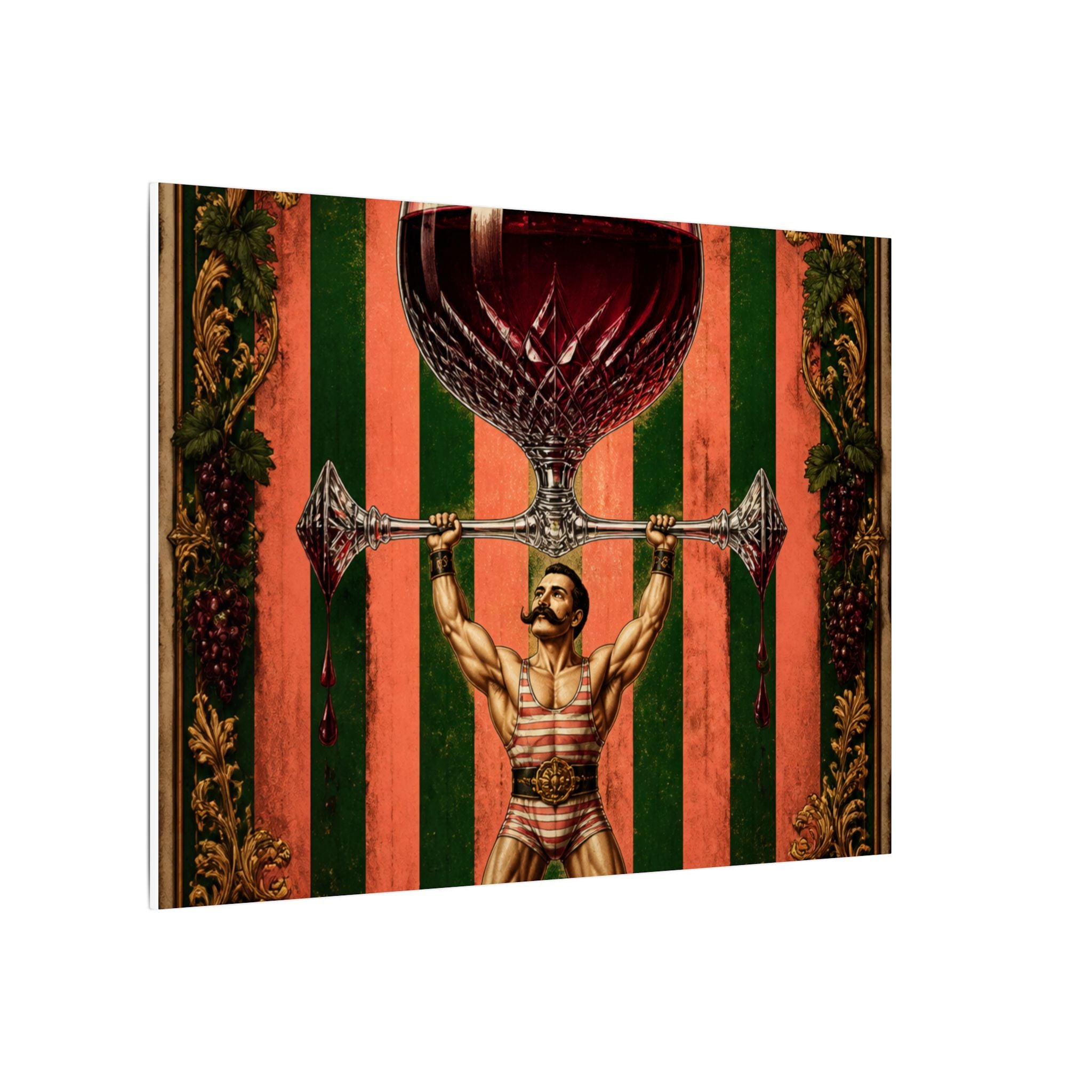 Wine Glass Strongman Wall Art Canvas 24×36 Baroque Studio Decor Maximalist Print