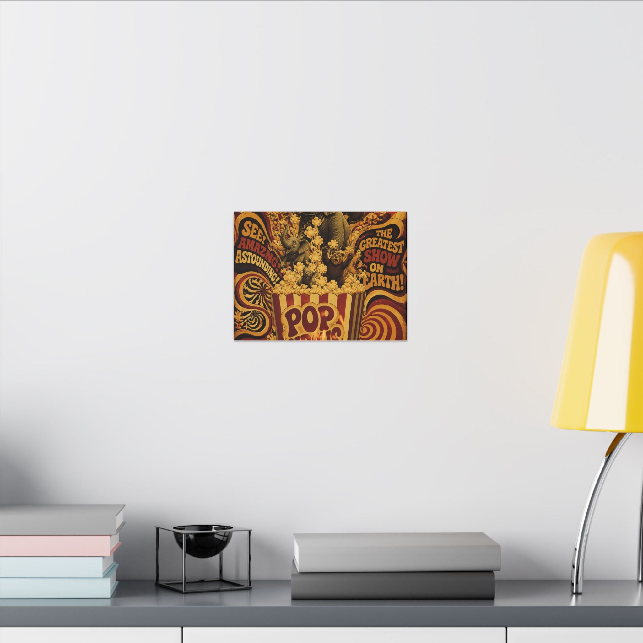 Popcorn Box Animals Wall Art Canvas 24×36 Psychedelic Dining Room Decor Maximalist Print