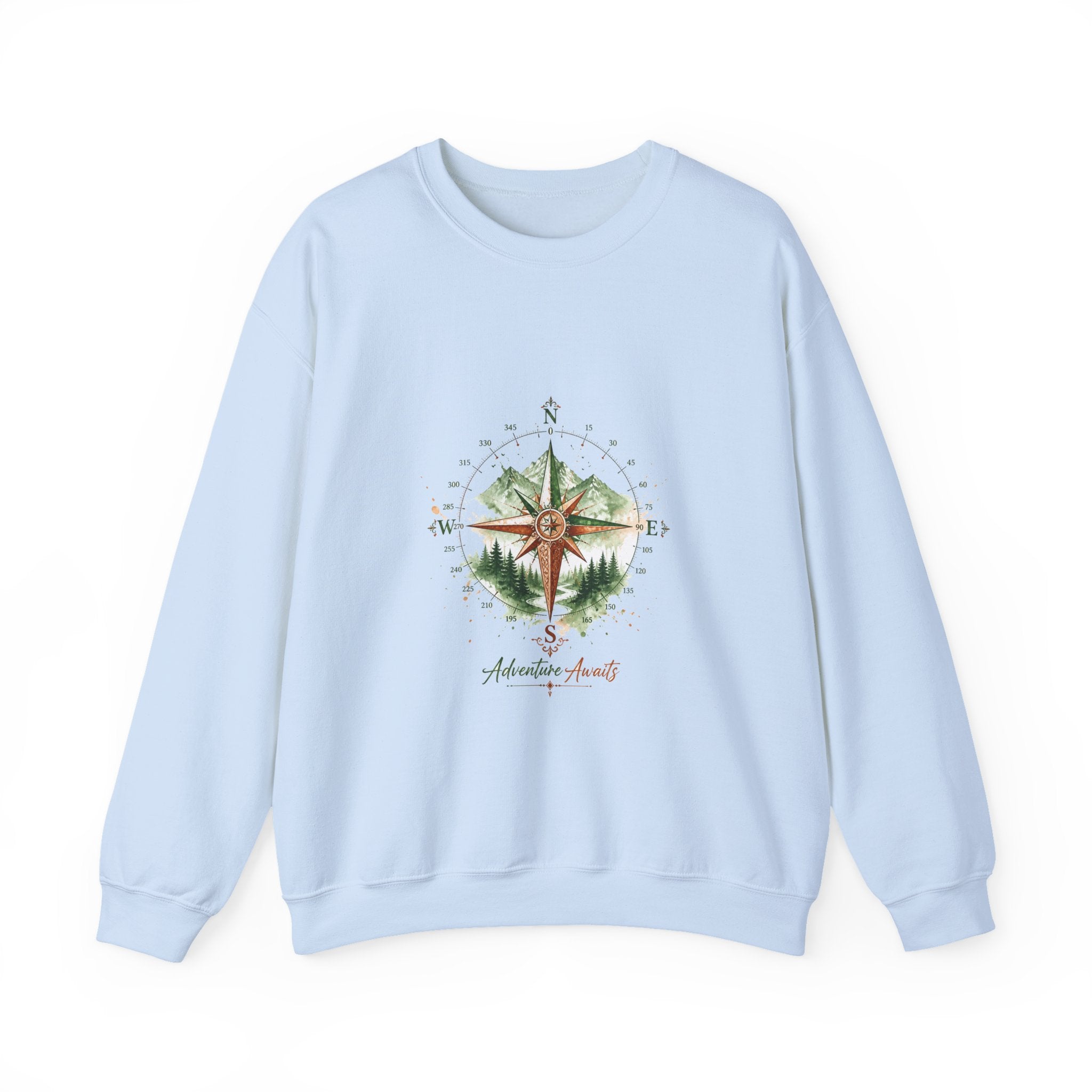 Matching Couple Sweatshirt - Compass North & South Matching Couple Comfort Colors Crew Watercolor Art His Hers Birthday Gift - Design B