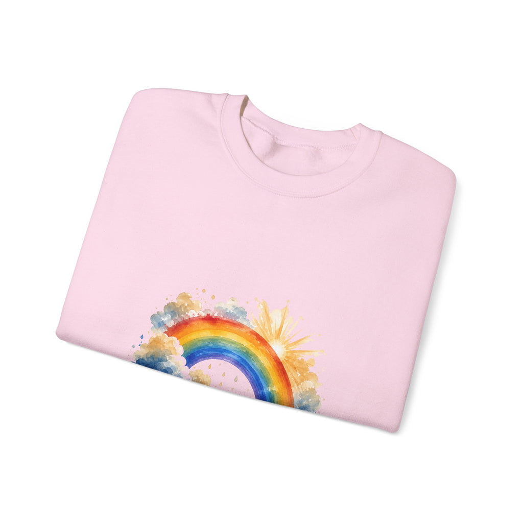Matching Couple Sweatshirt - Storm & Rainbow Matching Couple Comfort Colors Crew Watercolor Art His Hers Birthday Gift - Design B