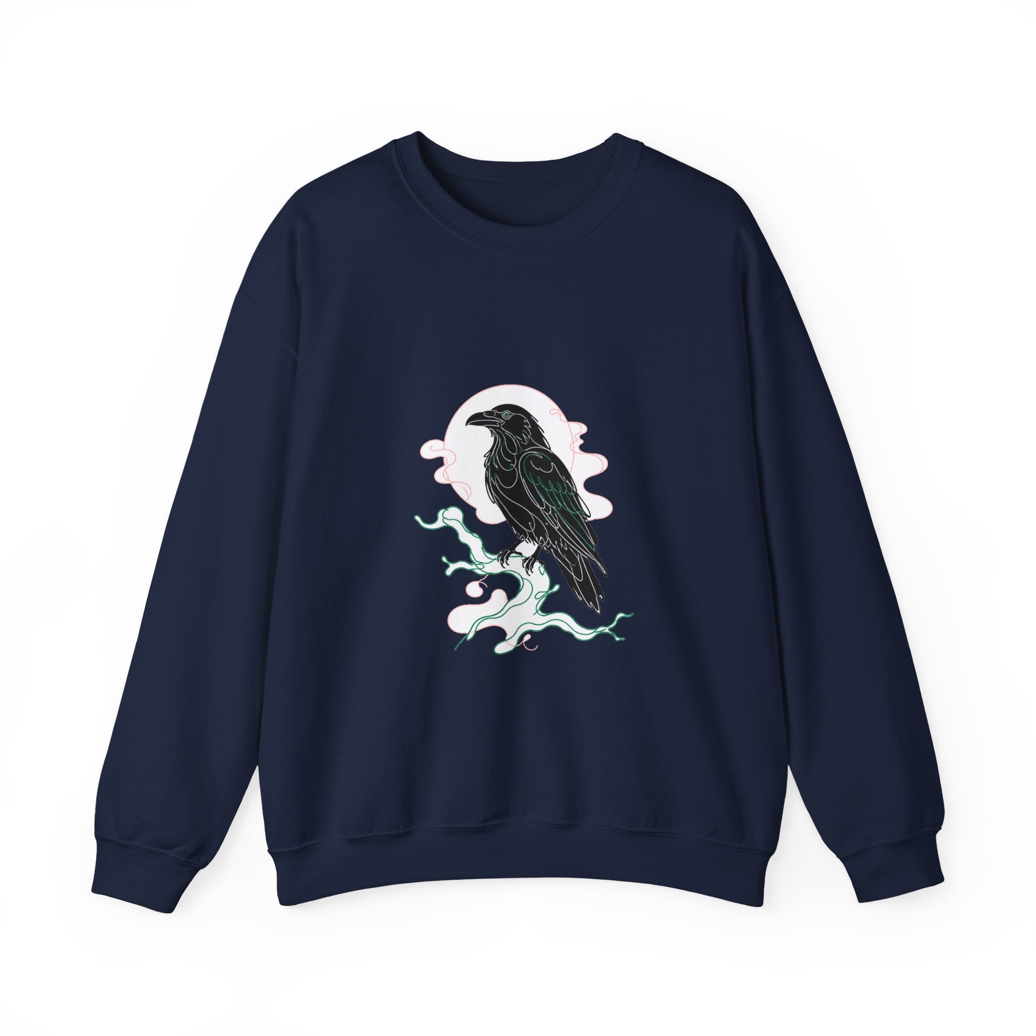 Matching Couple Sweatshirt - Raven & Swan Matching Couple Crewneck Sweatshirt Minimalist Art His Hers Valentine Gift - Design A