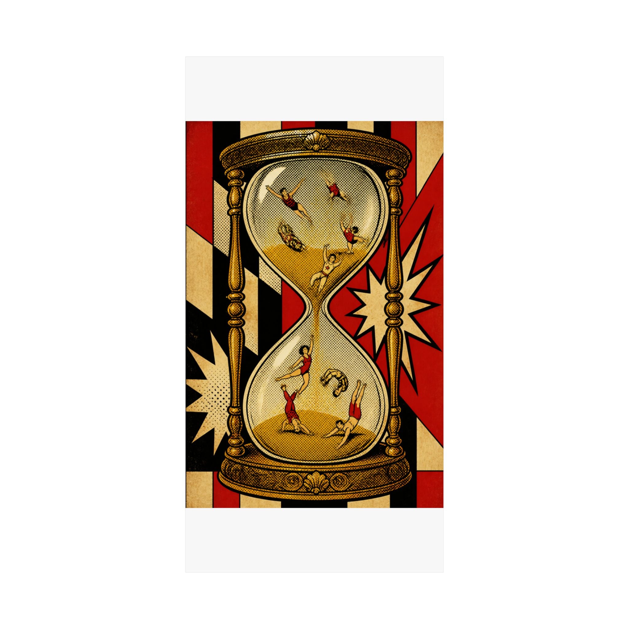Hourglass Acrobats Wall Art Poster 18×24 Pop Art Living Room Decor Maximalist Print