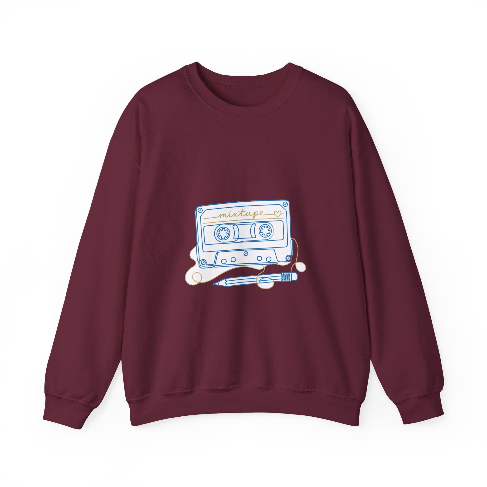 Matching Couple Sweatshirt - Vinyl & Cassette Matching Couple Comfort Colors Crew Minimalist Art His Hers Christmas Gift - Design B