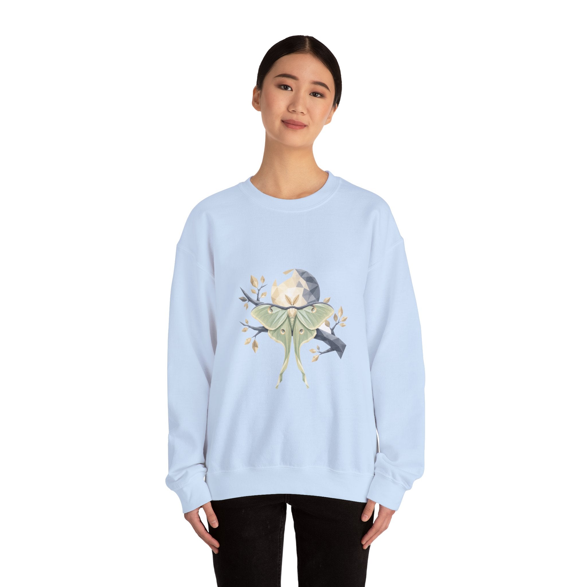 Matching Couple Sweatshirt - Butterfly & Moth Matching Couple Premium Fleece Sweatshirt Geometric Art His Hers Love Gift - Design B