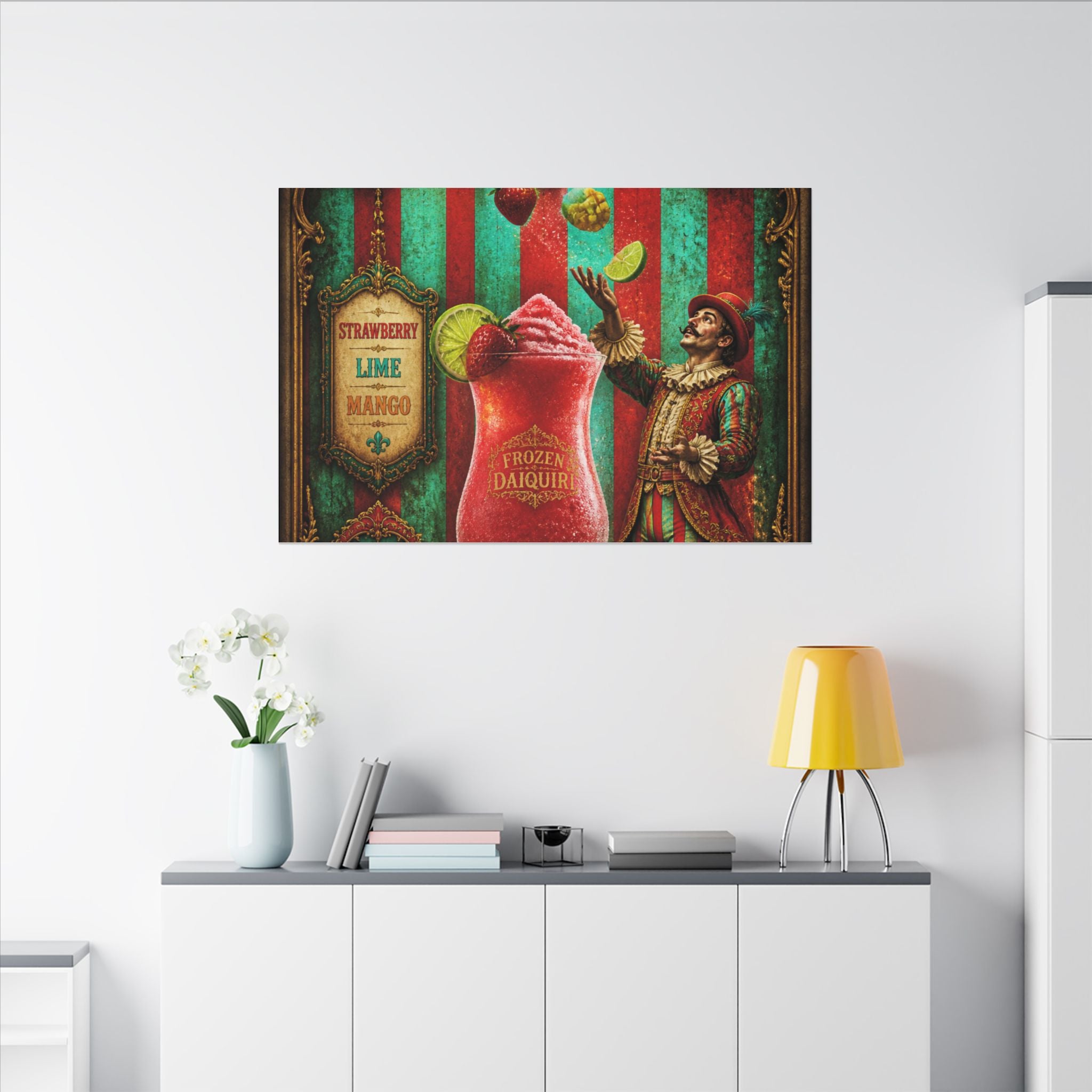 Daiquiri Fruit Juggler Wall Art Canvas 16×20 Baroque Home Office Decor Maximalist Print