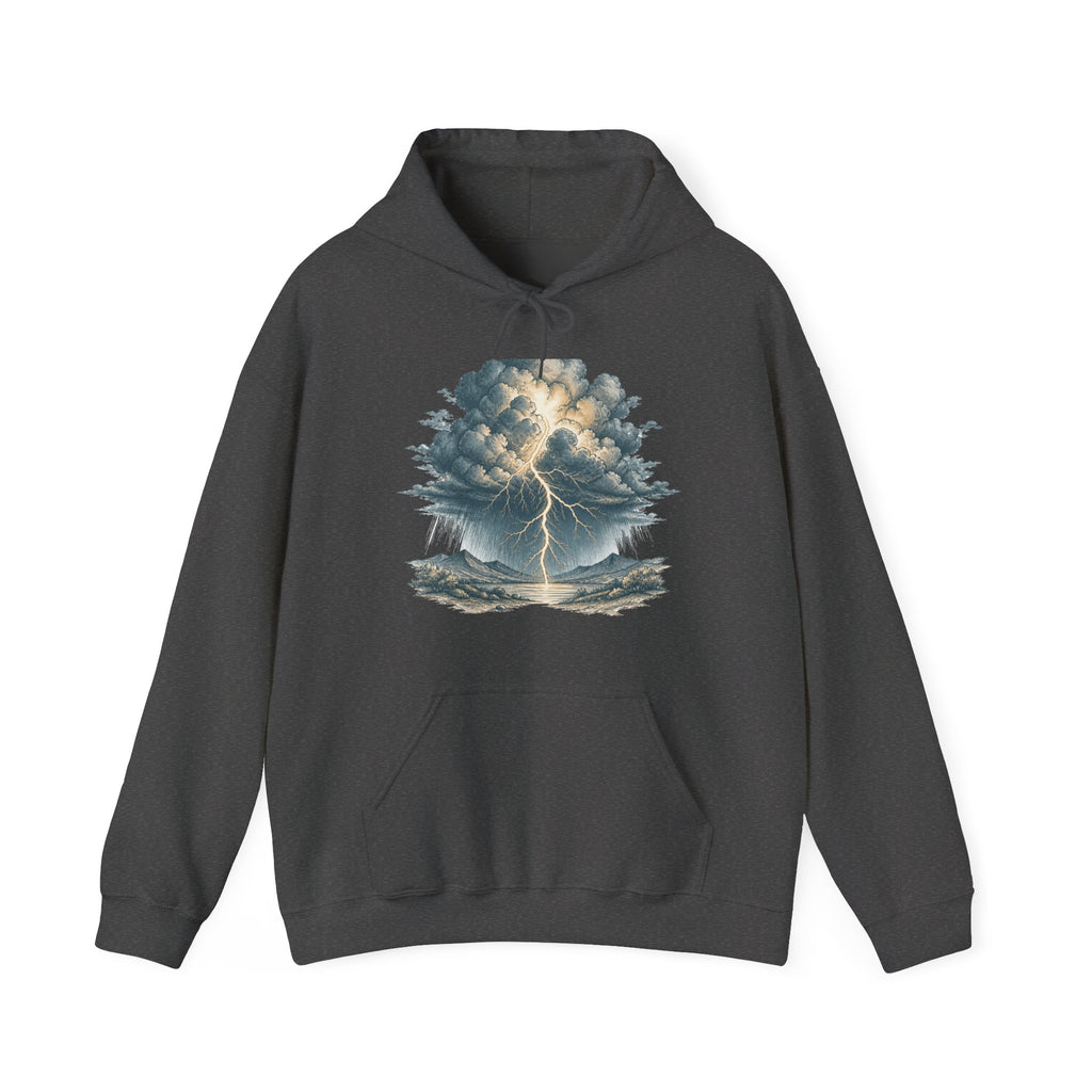 Matching Couple Sweatshirt - Storm & Rainbow Matching Couple Hooded Sweatshirt Hand-Drawn Art His Hers Best Friend Gift - Design A