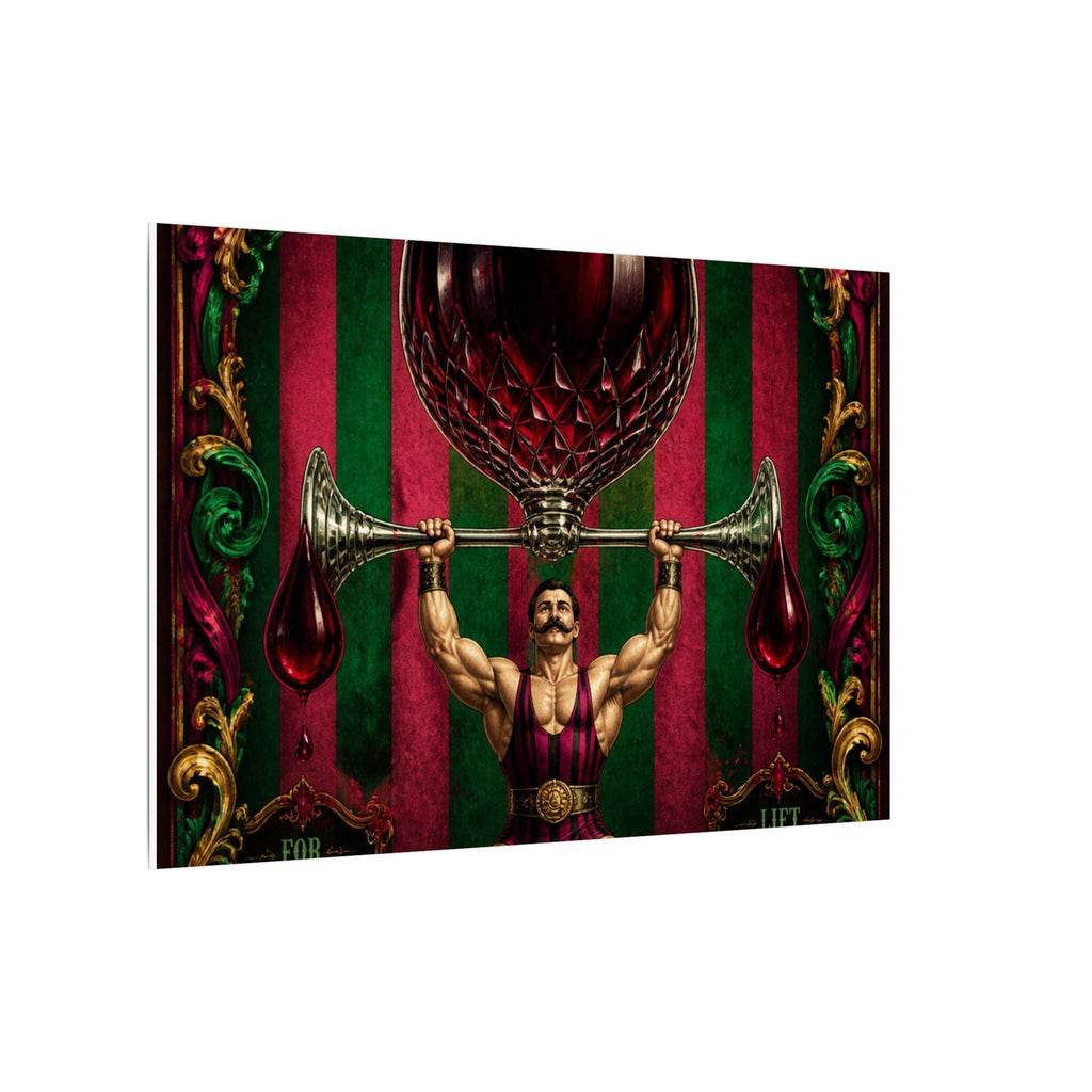 Wine Glass Strongman Wall Art Canvas 16×20 Baroque Home Office Decor Maximalist Print