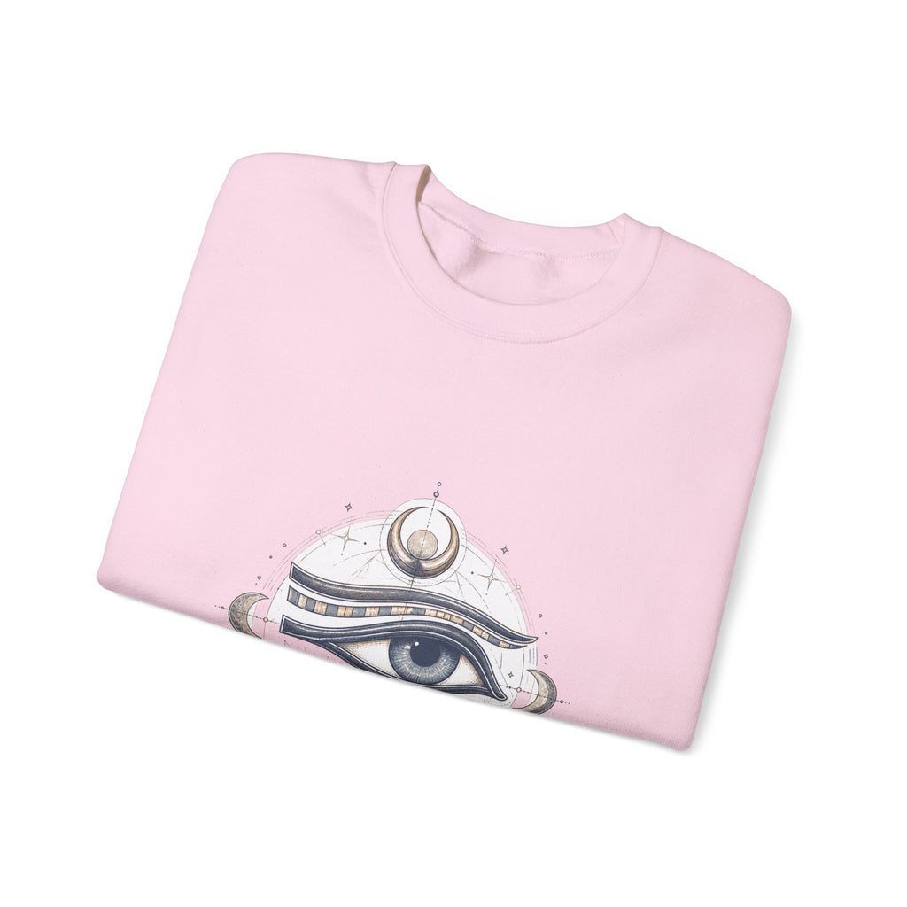 Matching Couple Sweatshirt - Eye of Ra & Horus Matching Couple Crewneck Sweatshirt Hand-Drawn Art His Hers Best Friend Gift - Design B