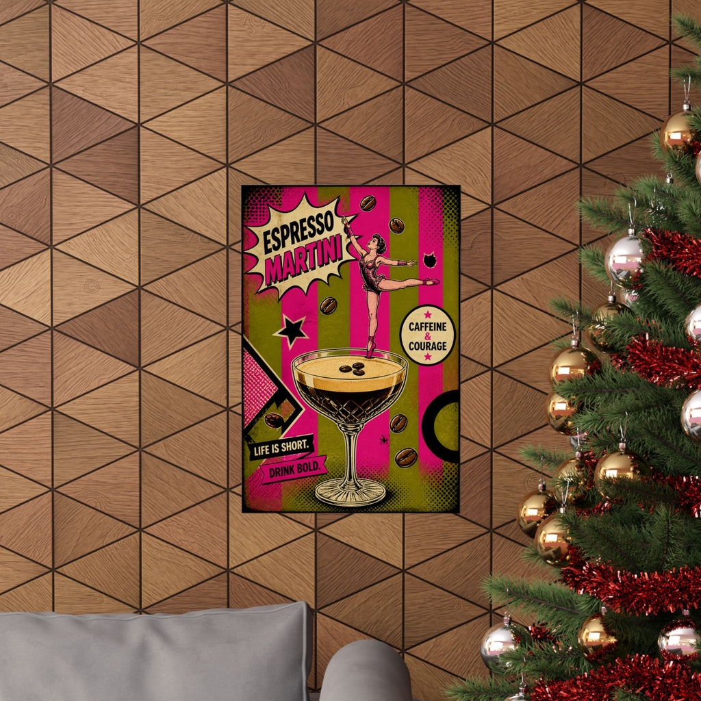 Espresso Martini Acrobat Wall Art Poster 24×36 Pop Art Restaurant Decor Maximalist Print