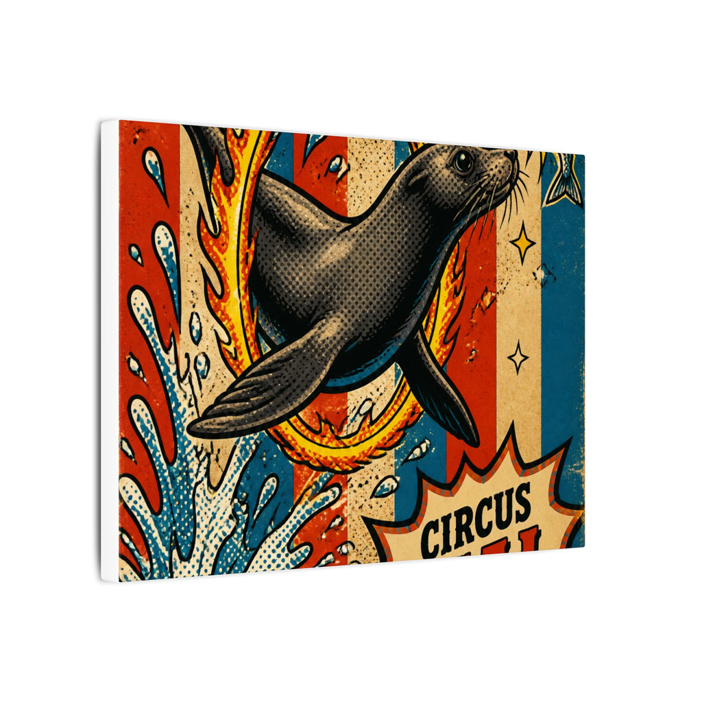 Seal Fire Hoop Wall Art Canvas 16×20 Pop Art Living Room Decor Maximalist Print