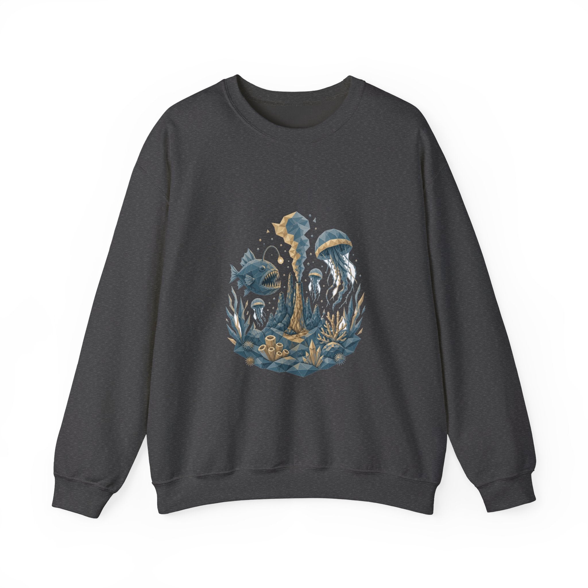 Matching Couple Sweatshirt - Coral Reef & Deep Sea Matching Couple Comfort Colors Crew Geometric Art His Hers Love Gift - Design B