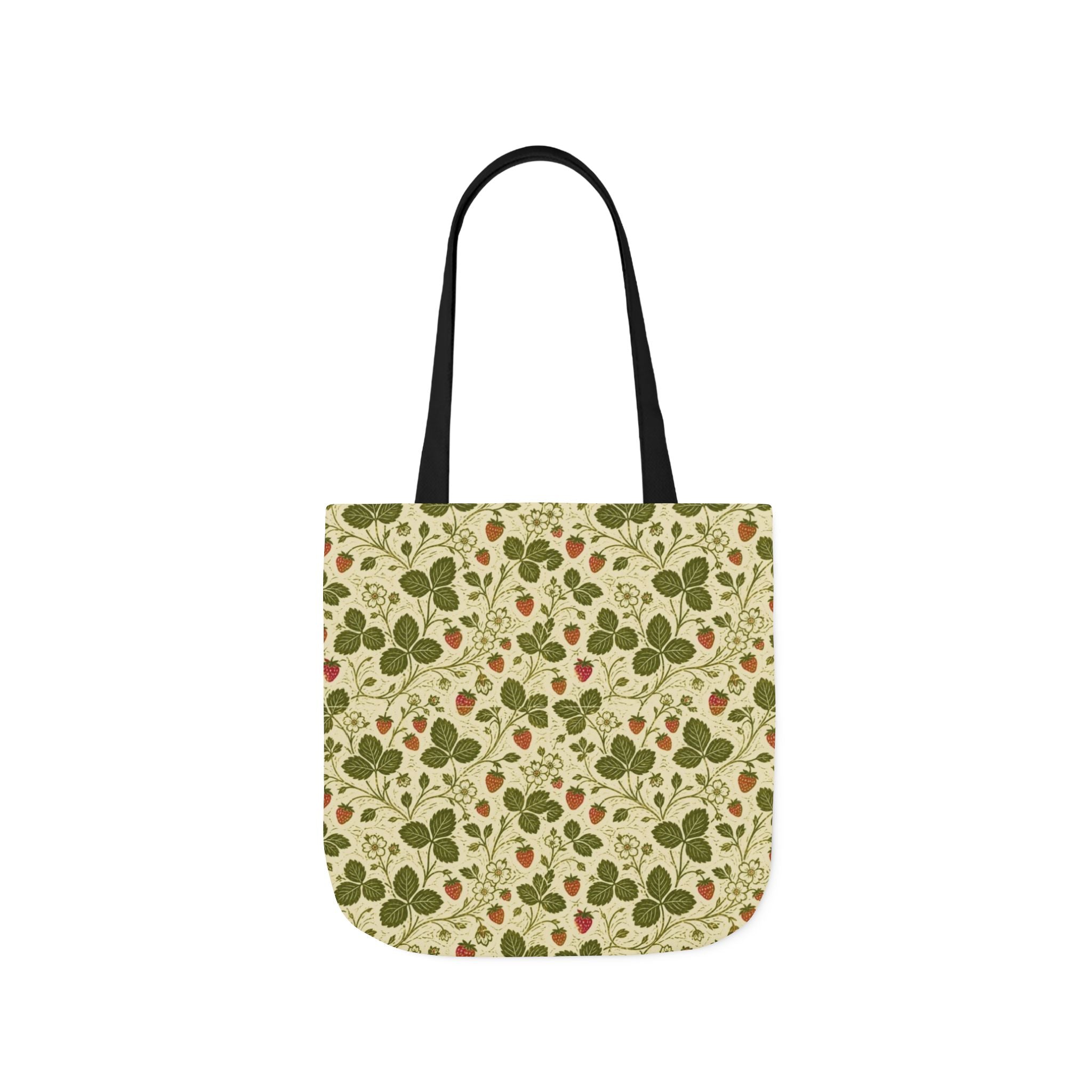 Wild Strawberries Canvas Tote Bag Mediterranean Kitchen Linocut Design Italian Cottagecore Gift