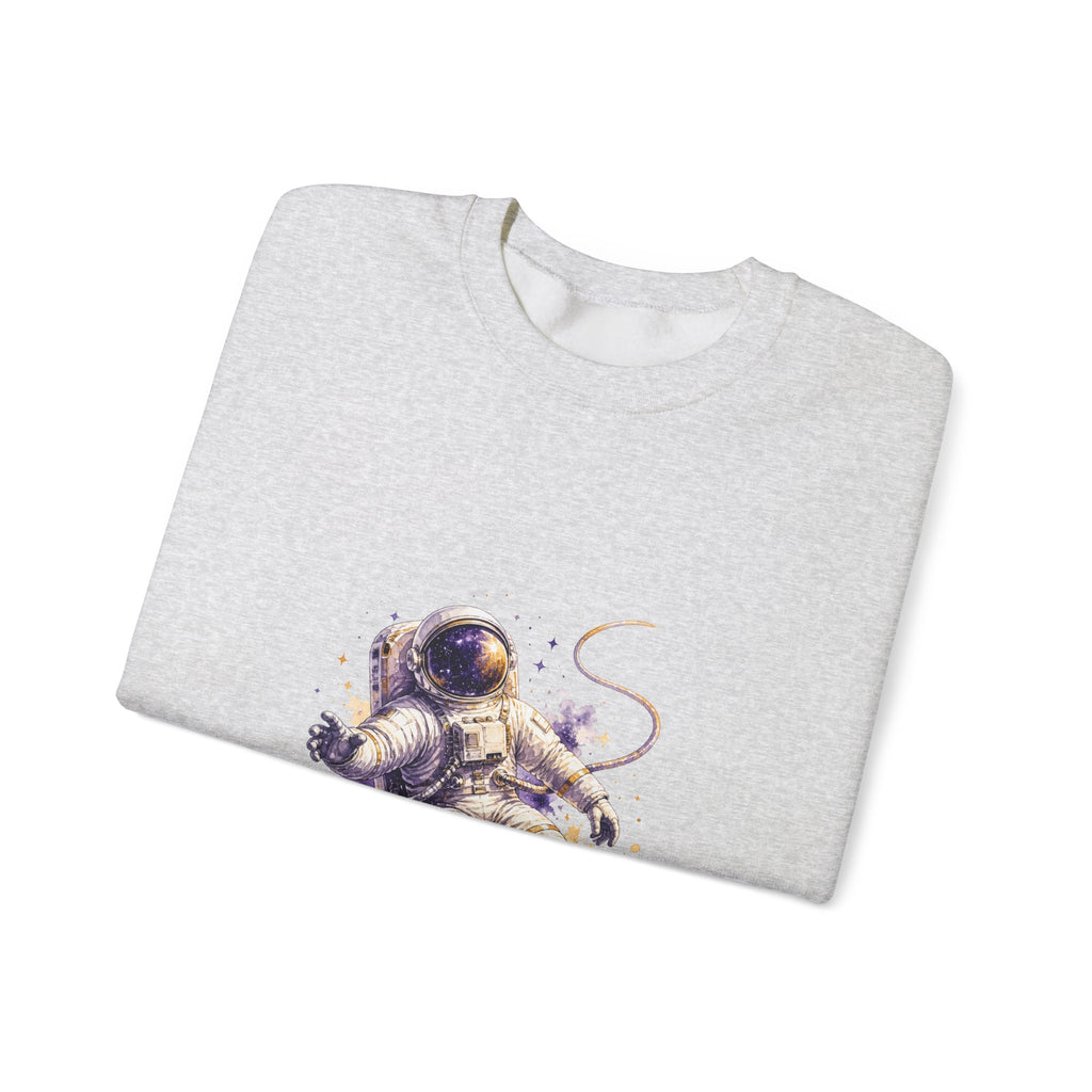 Matching Couple Sweatshirt - Astronaut & Planet Matching Couple Comfort Colors Crew Watercolor Art His Hers Birthday Gift - Design A