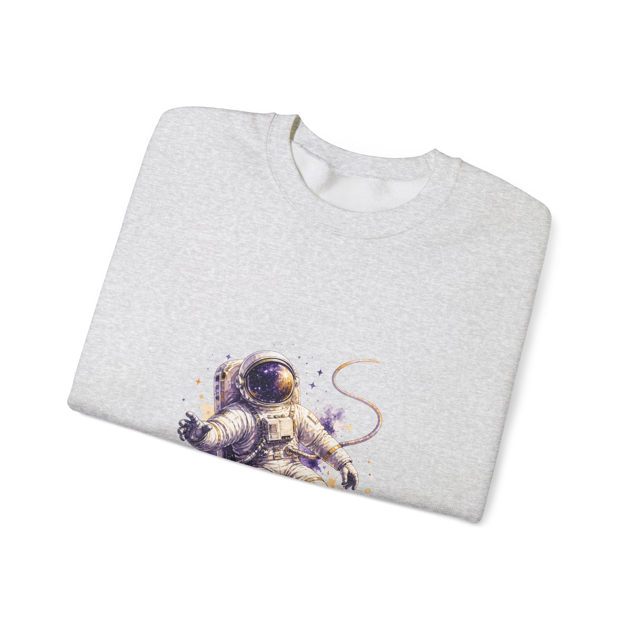 Matching Couple Sweatshirt - Astronaut & Planet Matching Couple Comfort Colors Crew Watercolor Art His Hers Birthday Gift - Design A