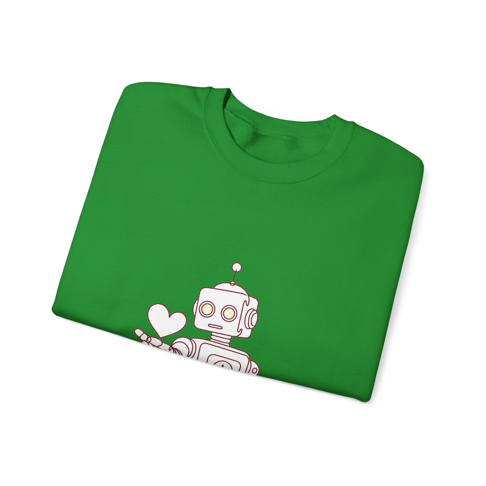 Matching Couple Sweatshirt - Robot & Heart Matching Couple Comfort Colors Crew Minimalist Art His Hers Christmas Gift - Design A