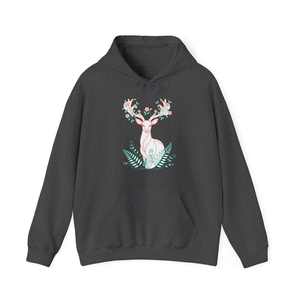 Matching Couple Sweatshirt - Bear & Deer Matching Couple Hooded Sweatshirt Minimalist Art His Hers Valentine Gift - Design B