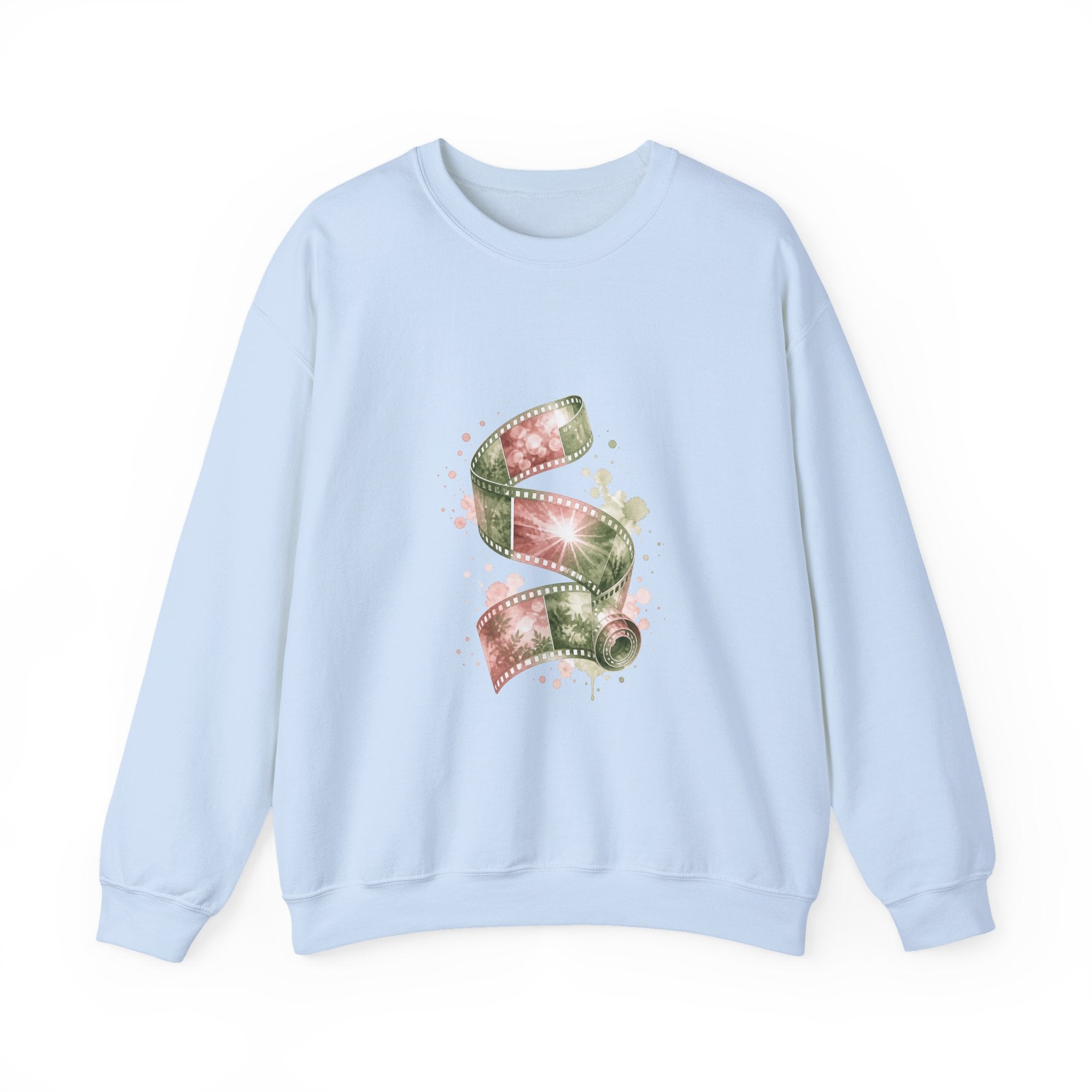 Matching Couple Sweatshirt - Camera & Film Matching Couple Crewneck Sweatshirt Watercolor Art His Hers Engagement Gift - Design B