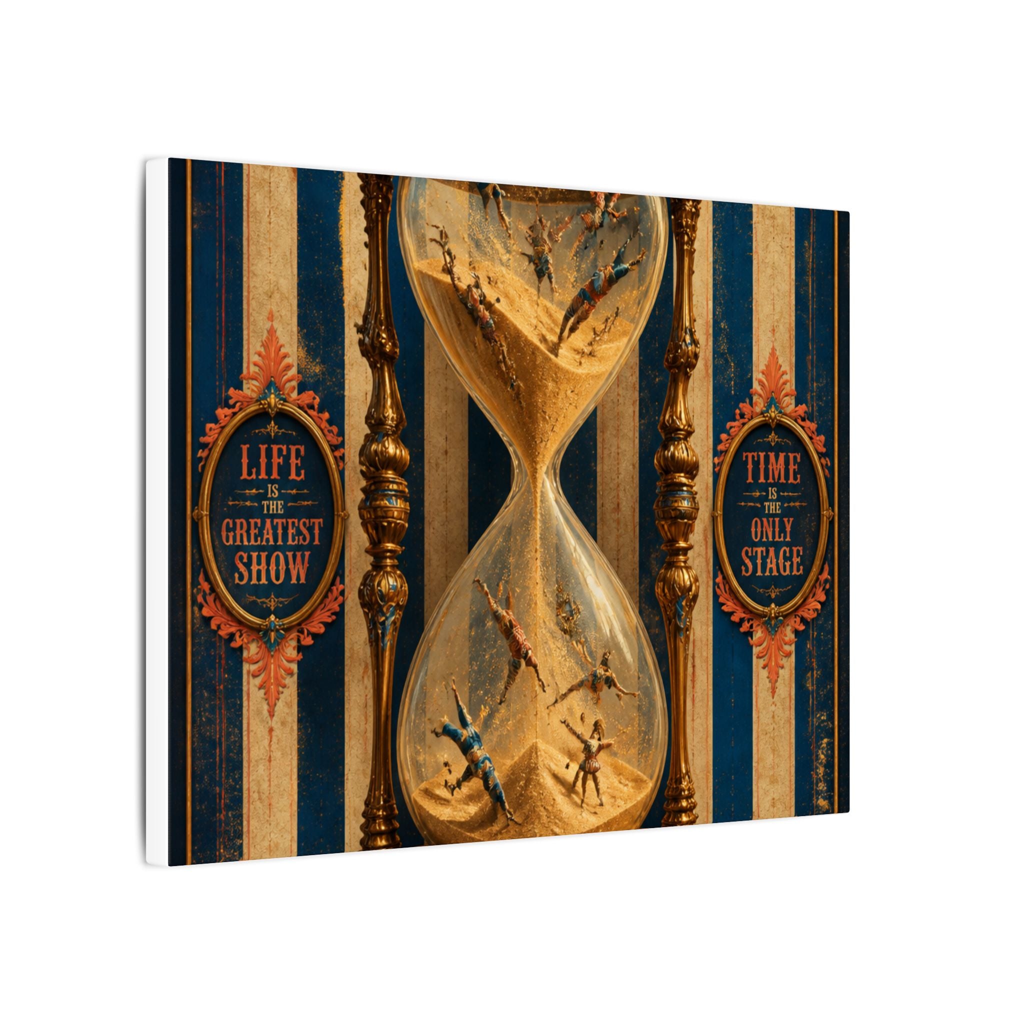 Hourglass Acrobats Wall Art Canvas 24×36 Baroque Studio Decor Maximalist Print