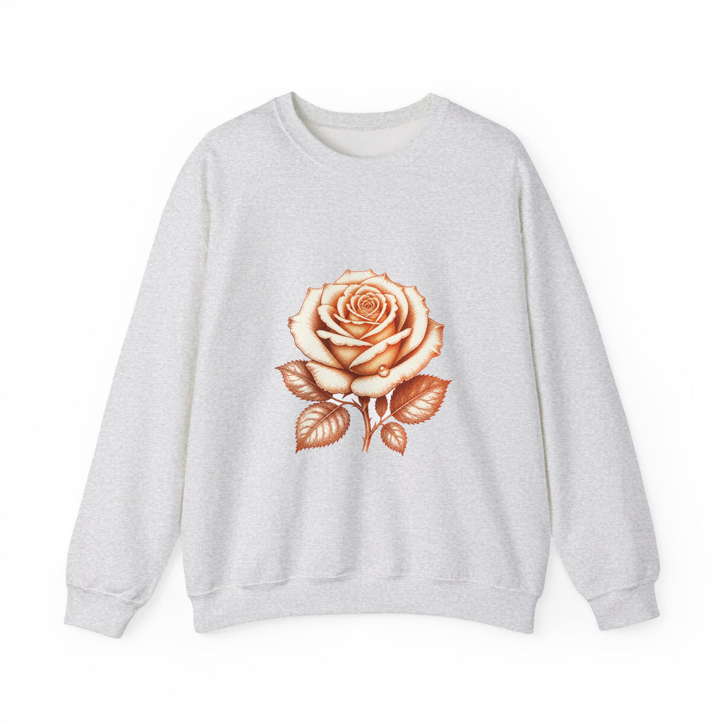 Matching Couple Sweatshirt - Rose & Thorn Matching Couple Premium Fleece Sweatshirt Hand-Drawn Art His Hers Anniversary Gift - Design A