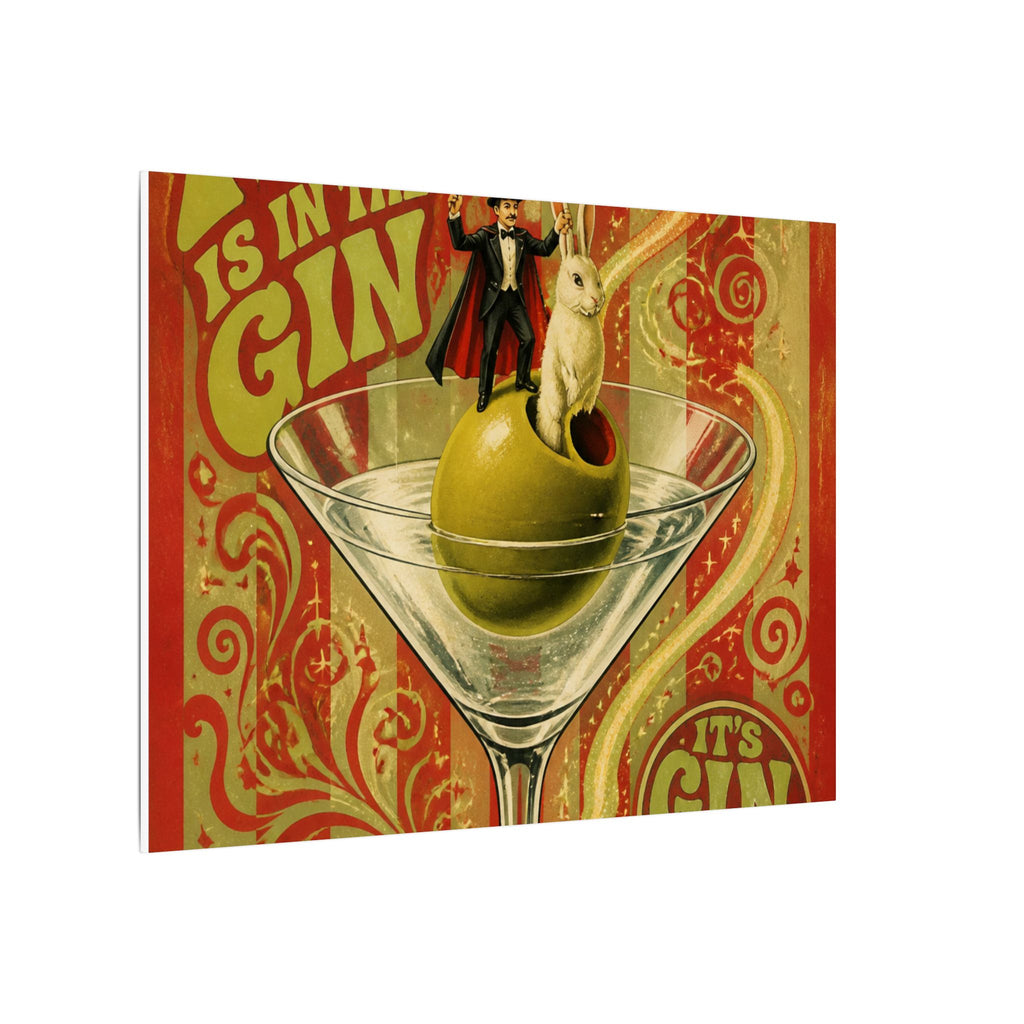 Martini Magician Wall Art Canvas 24×36 Psychedelic Dining Room Decor Maximalist Print