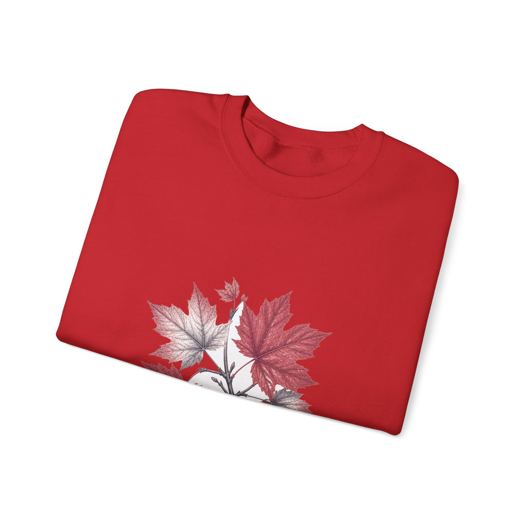 Matching Couple Sweatshirt - Cherry Blossom & Maple Leaf Matching Couple Crewneck Sweatshirt Vintage Art His Hers Wedding Gift - Design B