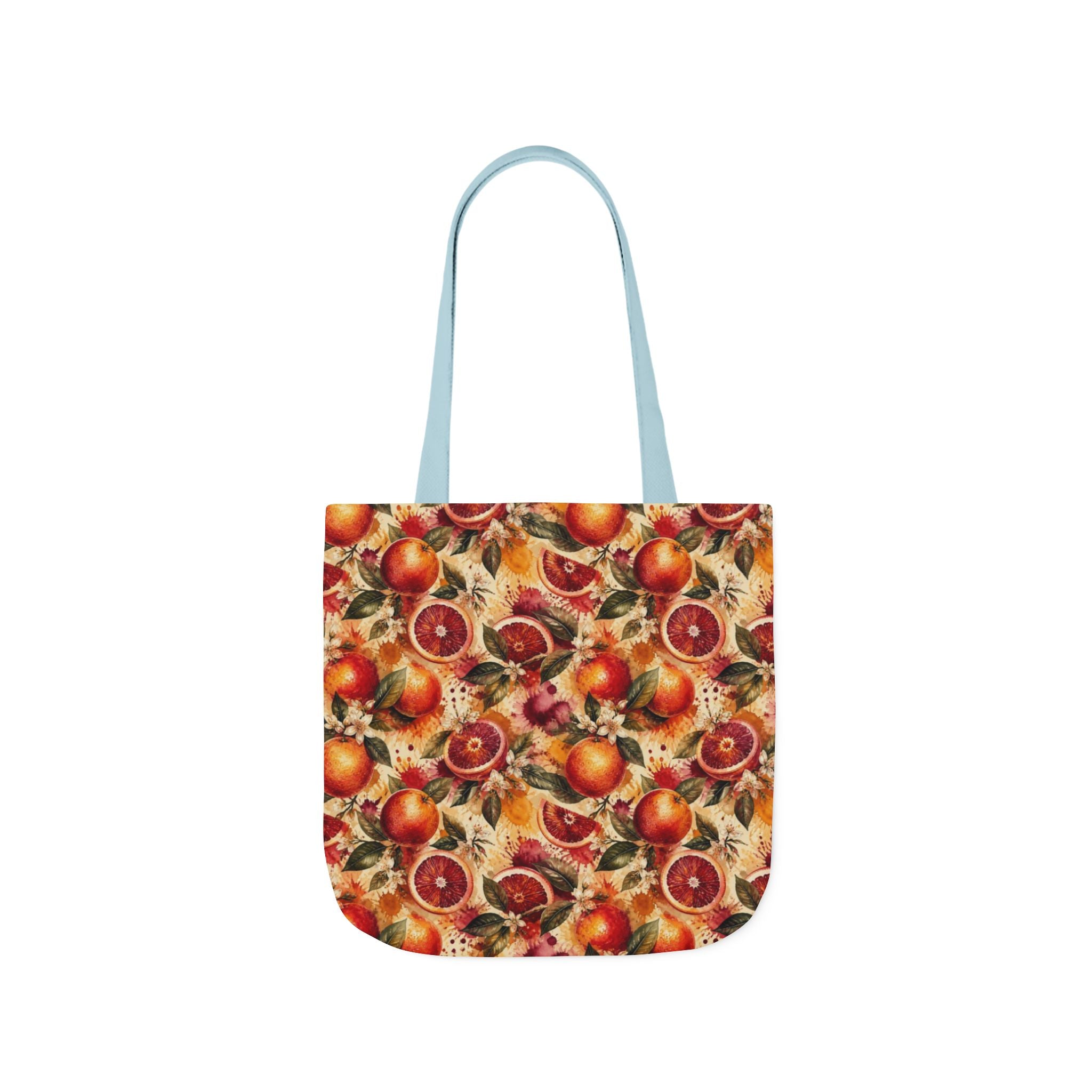 Blood Oranges Canvas Tote Bag Mediterranean Kitchen Watercolor Splash Design Italian Cottagecore Gift