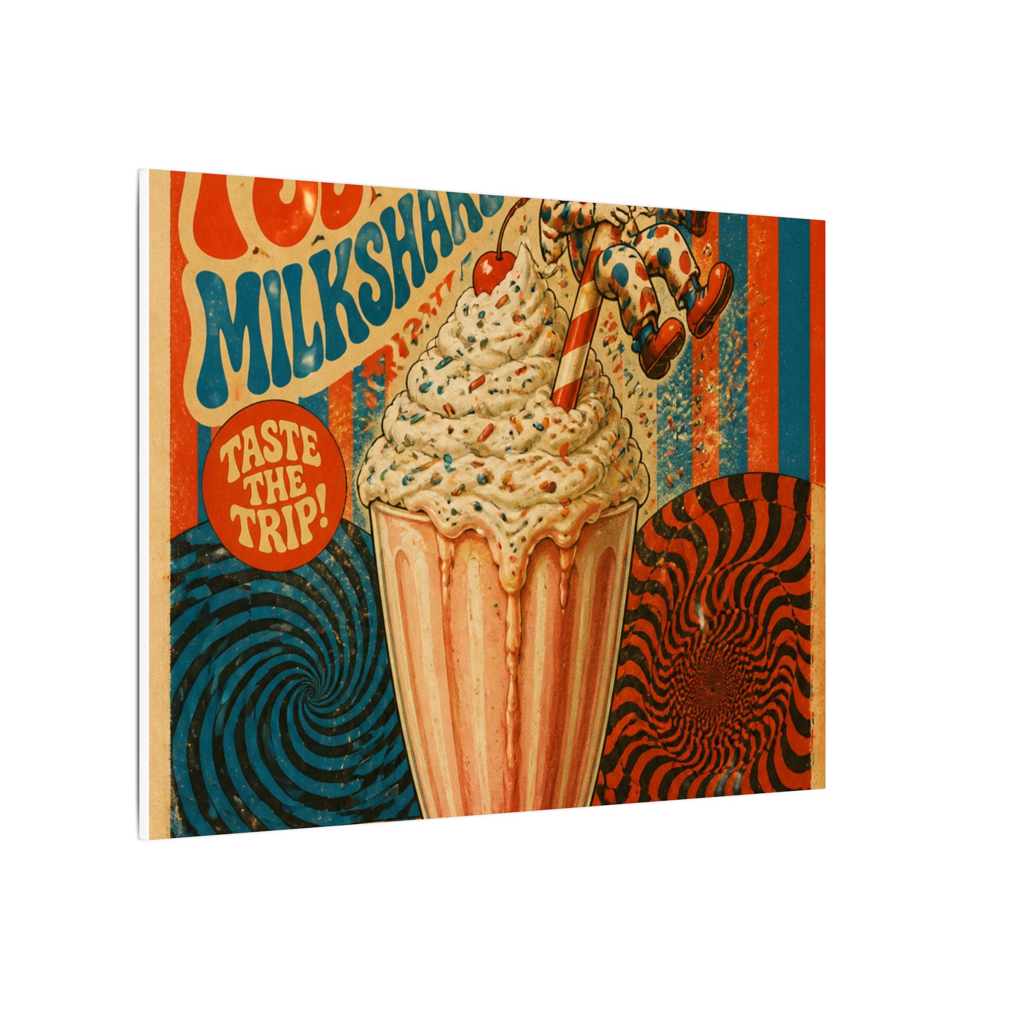 Milkshake Slide Clown Wall Art Canvas 24×36 Psychedelic Dining Room Decor Maximalist Print