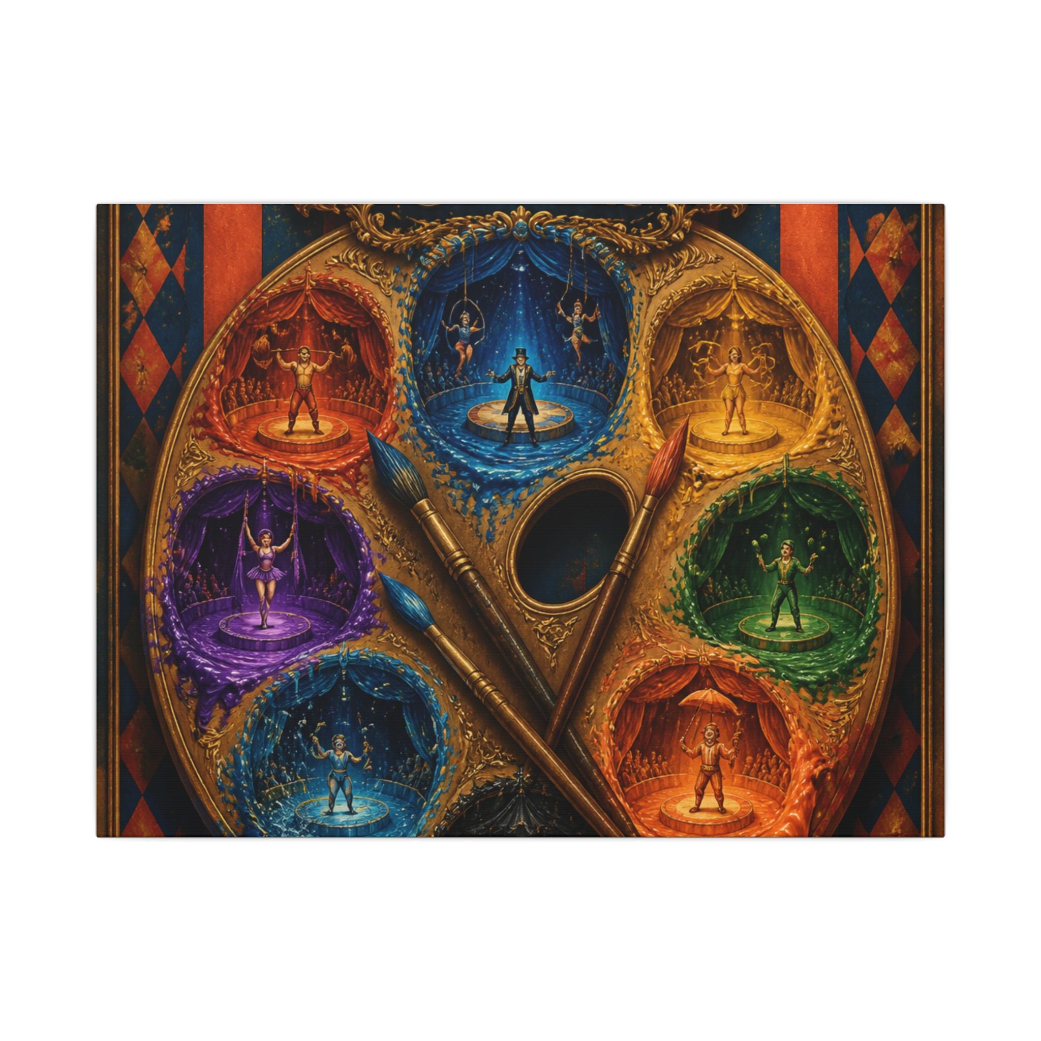 Paint Palette Stage Wall Art Canvas 16×20 Baroque Home Office Decor Maximalist Print