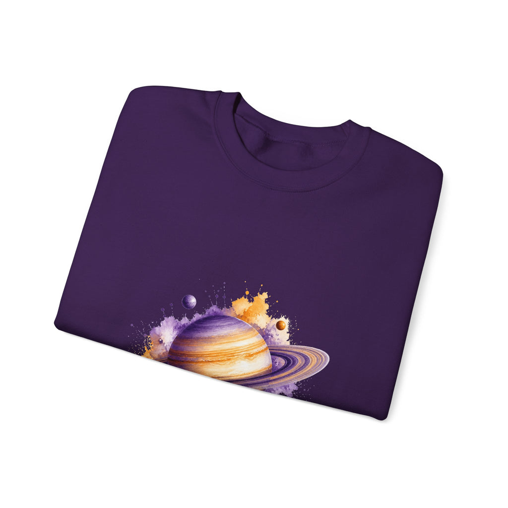 Matching Couple Sweatshirt - Saturn & Jupiter Matching Couple Comfort Colors Crew Watercolor Art His Hers Birthday Gift - Design A