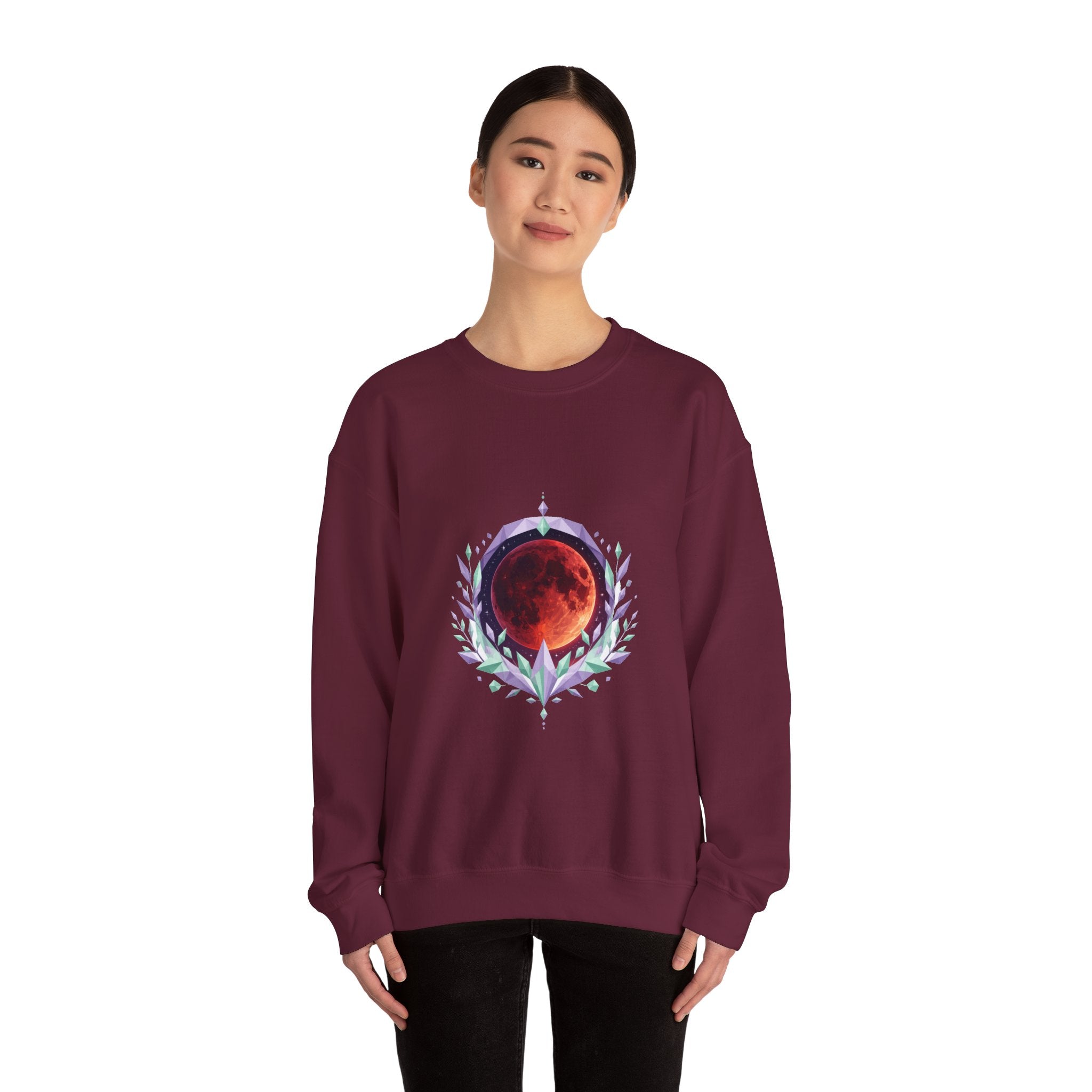 Matching Couple Sweatshirt - Solar & Lunar Eclipse Matching Couple Comfort Colors Crew Geometric Art His Hers Love Gift - Design B