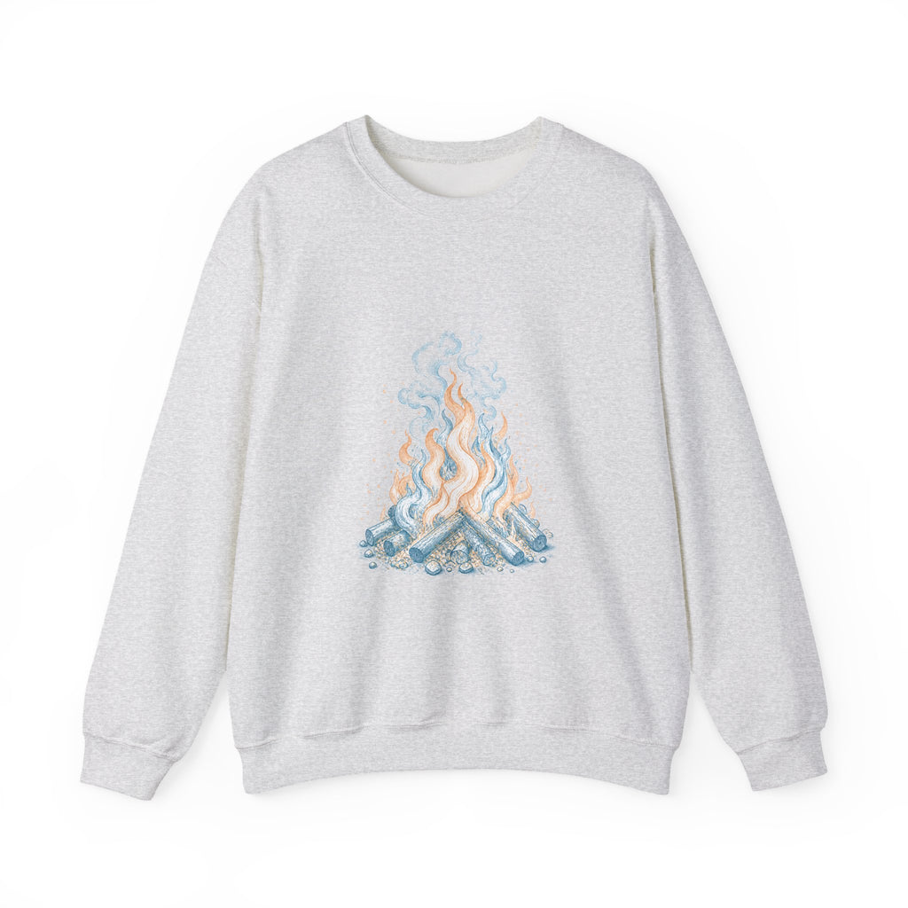 Matching Couple Sweatshirt - Wildfire & Waterfall Matching Couple Premium Fleece Sweatshirt Vintage Art His Hers Honeymoon Gift - Design A