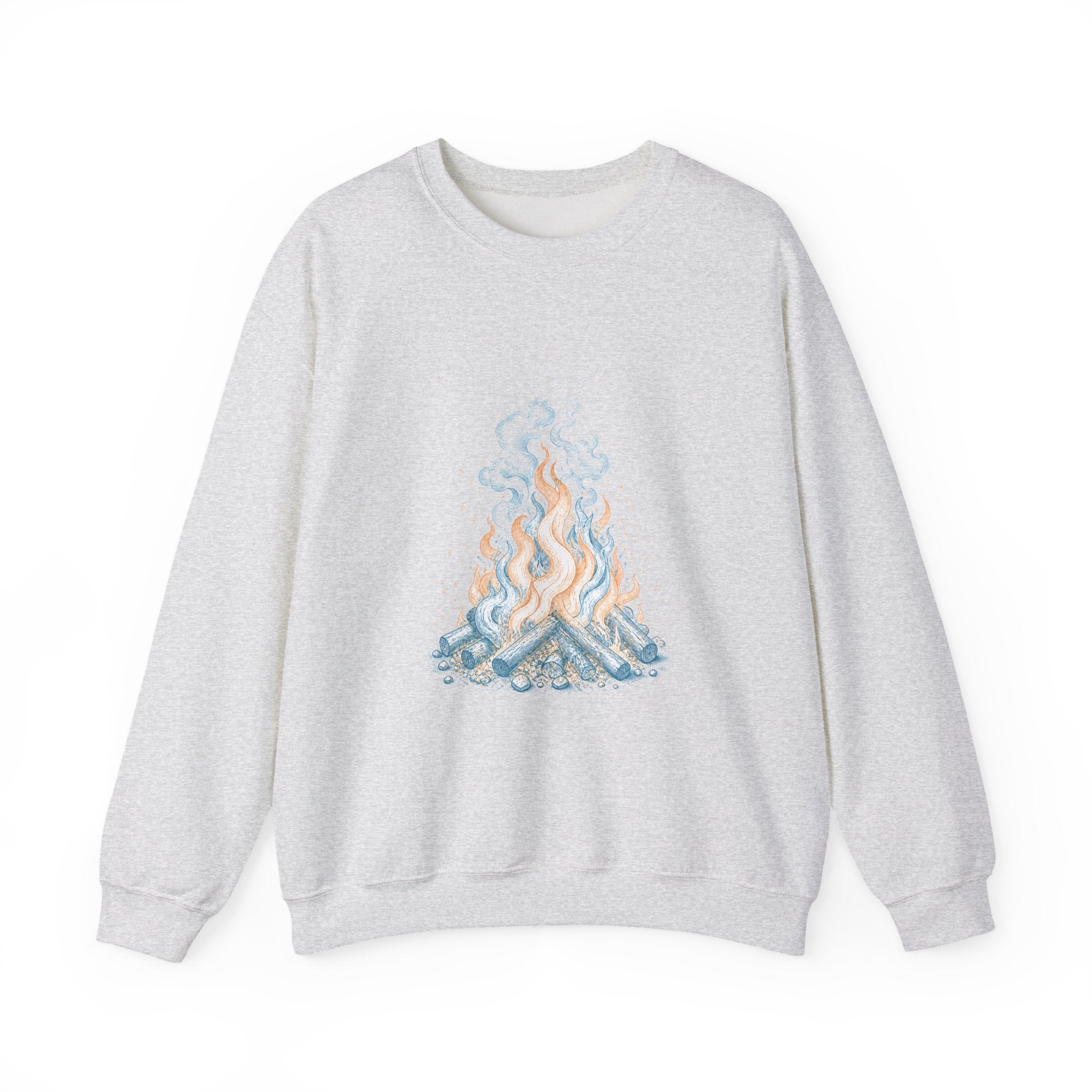 Matching Couple Sweatshirt - Wildfire & Waterfall Matching Couple Premium Fleece Sweatshirt Vintage Art His Hers Honeymoon Gift - Design A