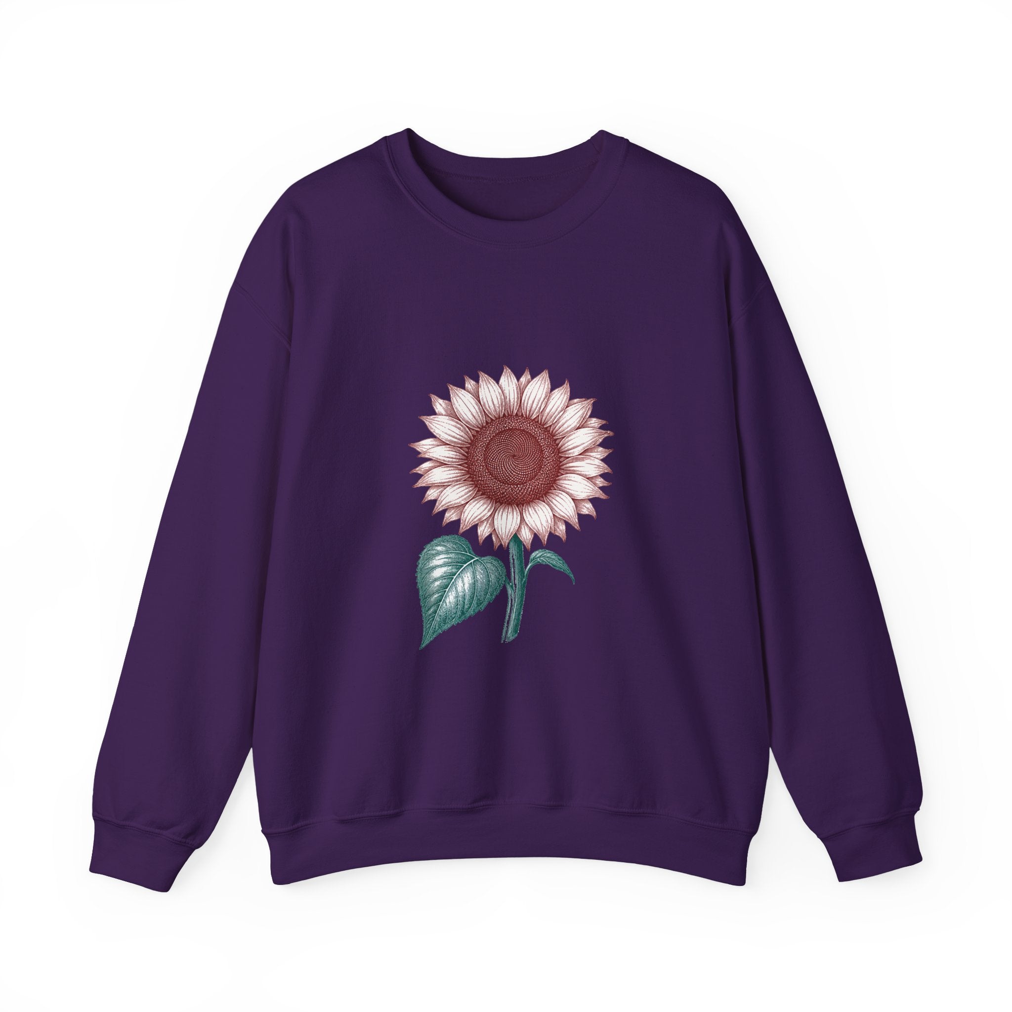 Matching Couple Sweatshirt - Sunflower & Moonflower Matching Couple Premium Fleece Sweatshirt Vintage Art His Hers Honeymoon Gift - Design A