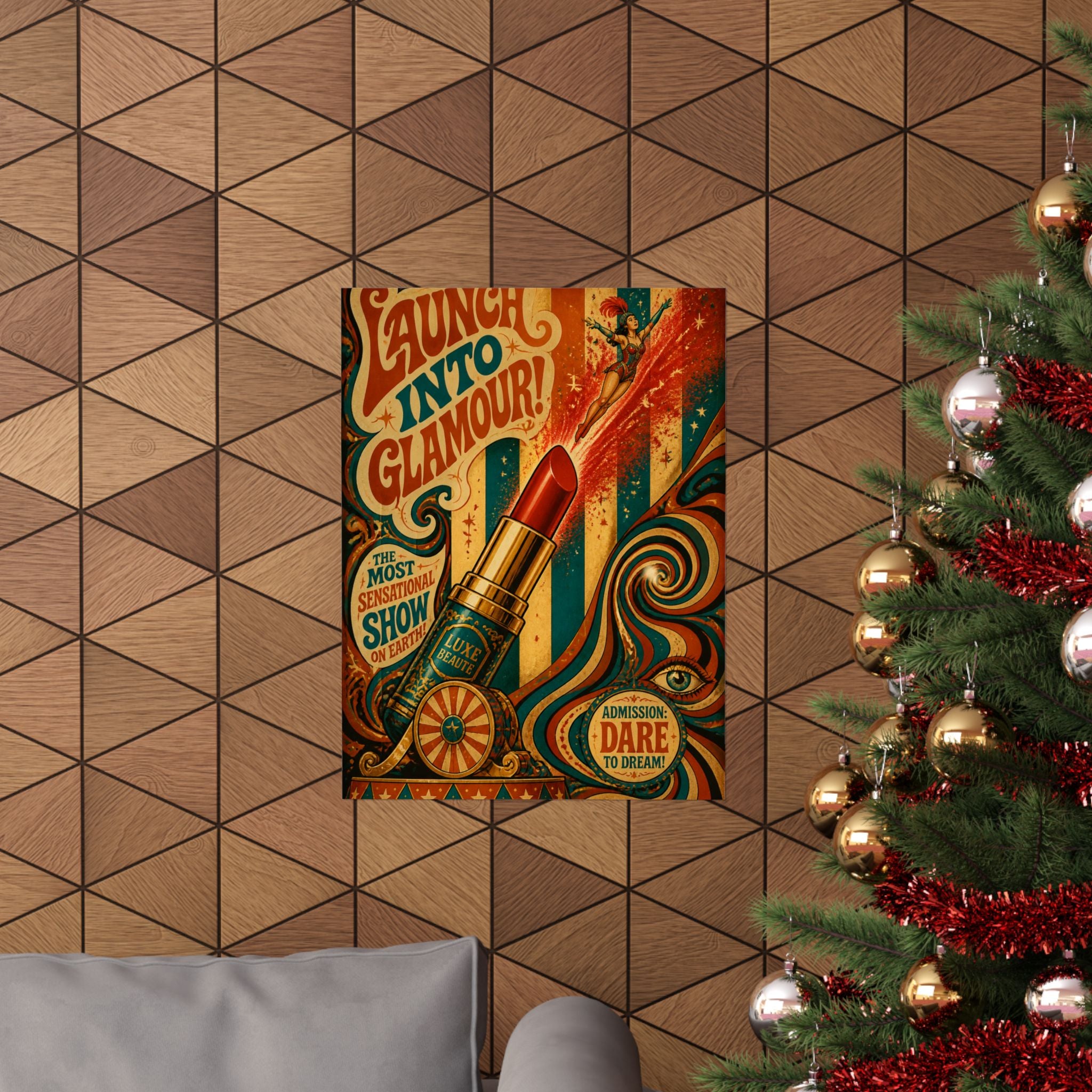 Lipstick Cannon Wall Art Poster 24×36 Psychedelic Dining Room Decor Maximalist Print