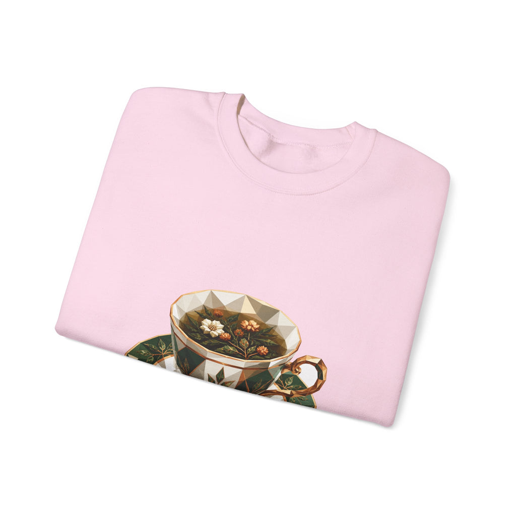 Matching Couple Sweatshirt - Coffee & Tea Matching Couple Crewneck Sweatshirt Geometric Art His Hers Couple Gift - Design B