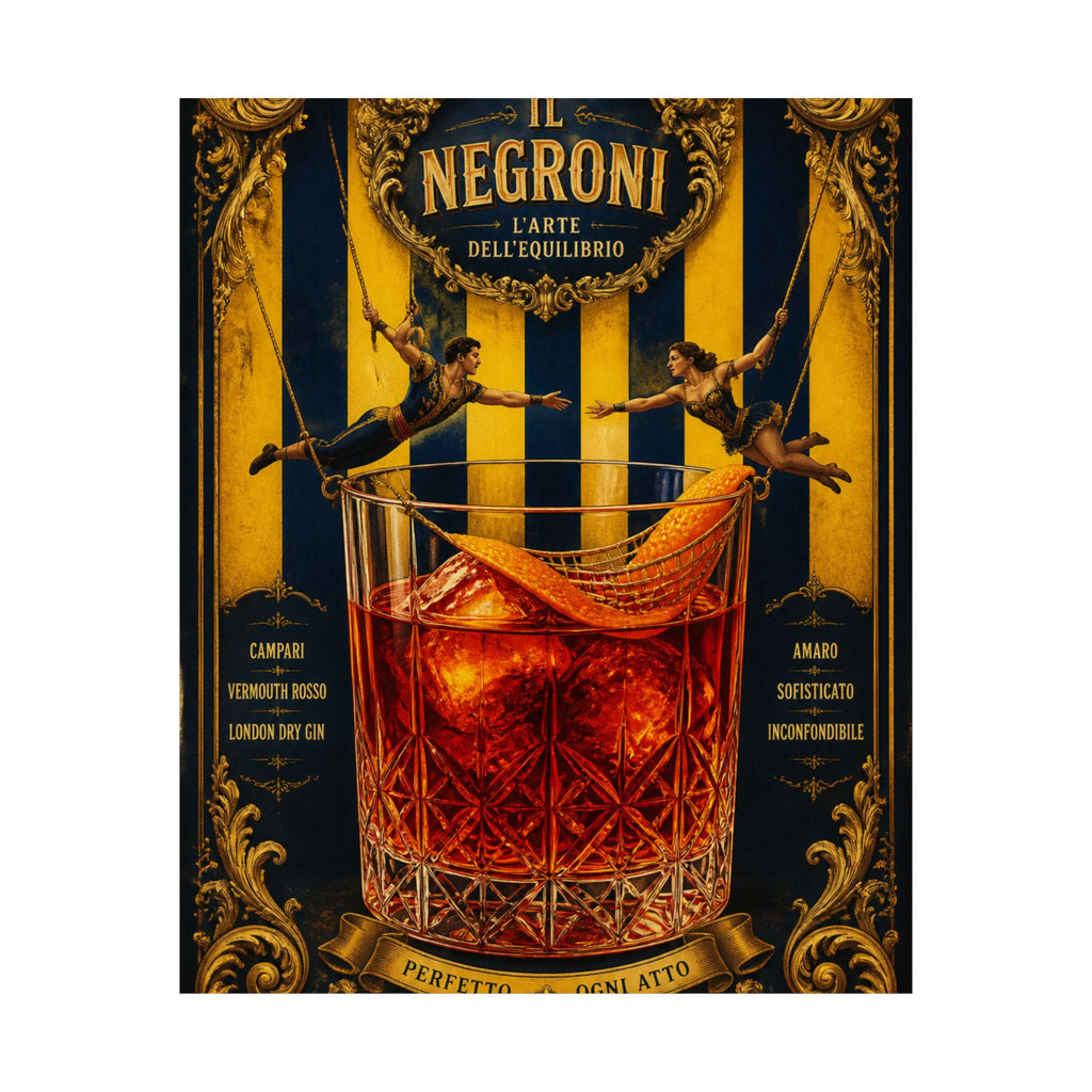 Negroni Trapeze Act Wall Art Poster 18×24 Baroque Home Office Decor Maximalist Print