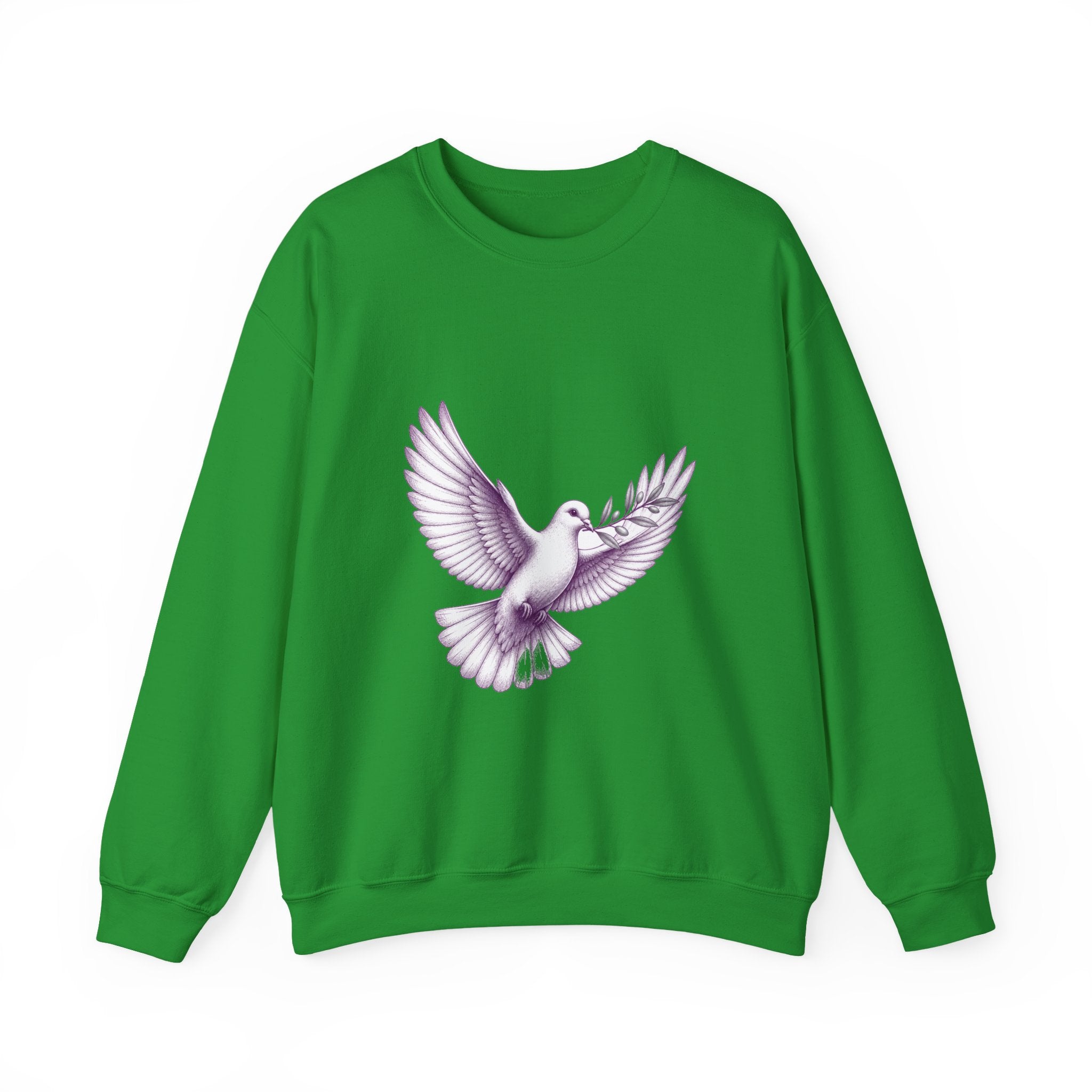 Matching Couple Sweatshirt - Wolf & Dove Matching Couple Comfort Colors Crew Hand-Drawn Art His Hers Anniversary Gift - Design B