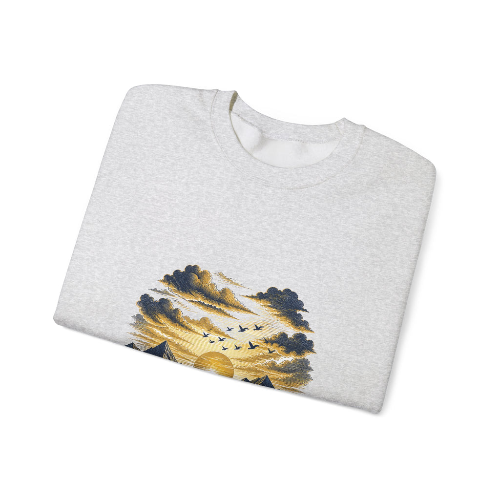 Matching Couple Sweatshirt - Sunrise & Sunset Matching Couple Premium Fleece Sweatshirt Hand-Drawn Art His Hers Anniversary Gift - Design B