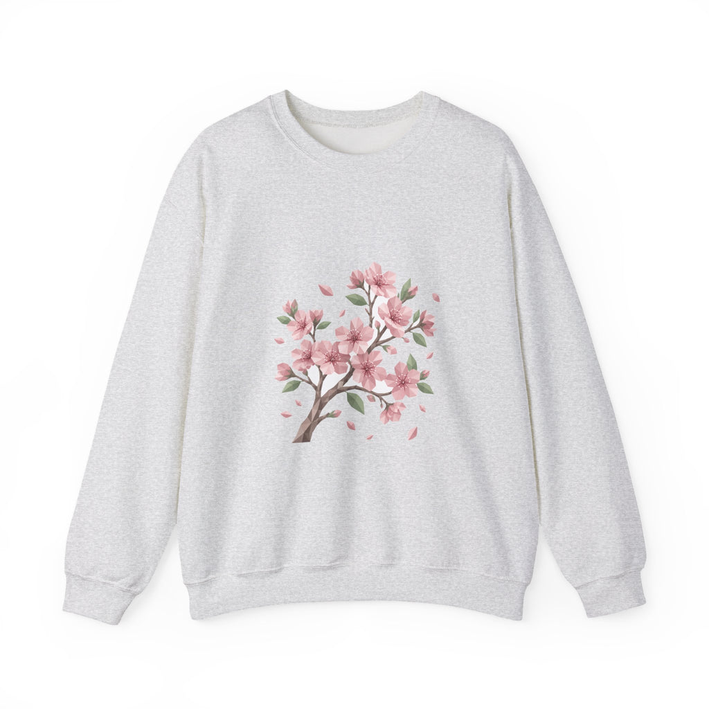 Matching Couple Sweatshirt - Cherry Blossom & Maple Leaf Matching Couple Premium Fleece Sweatshirt Geometric Art His Hers Love Gift - Design A