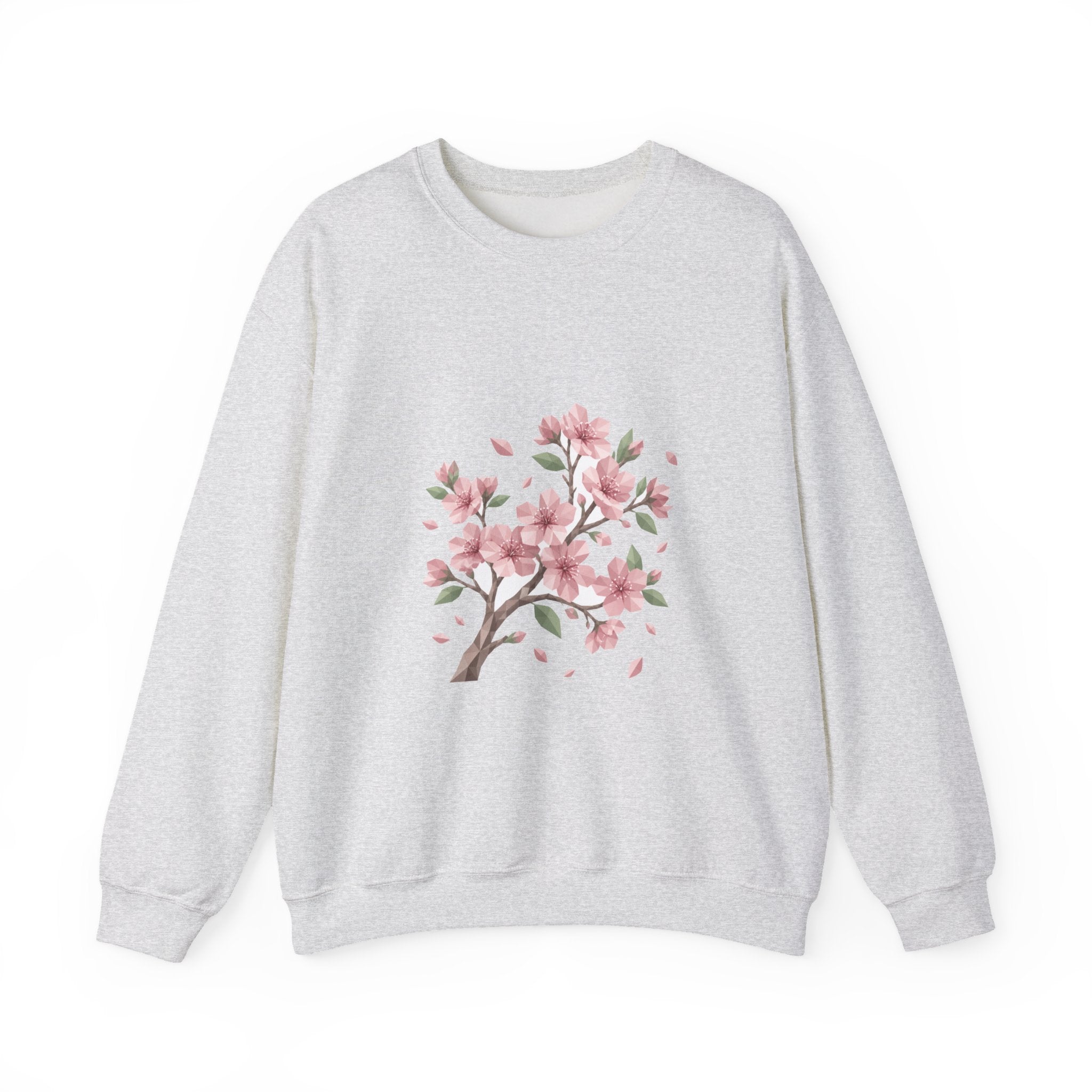 Matching Couple Sweatshirt - Cherry Blossom & Maple Leaf Matching Couple Premium Fleece Sweatshirt Geometric Art His Hers Love Gift - Design A